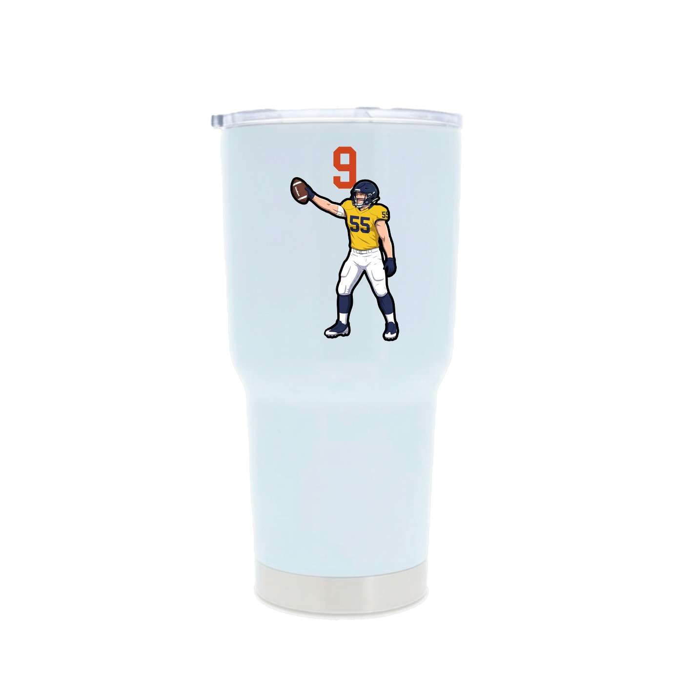 30oz Stainless Steel Tumbler — Number Top in White