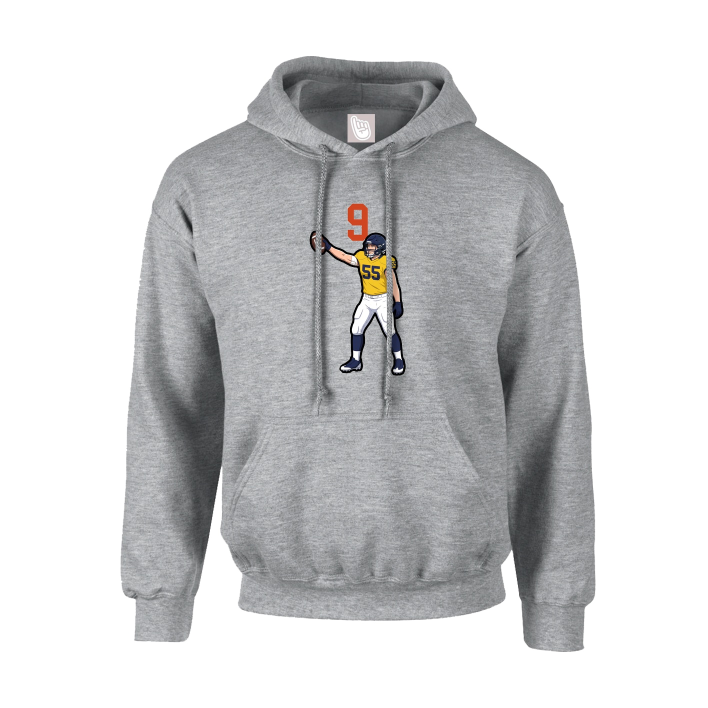 Youth Hoodie — Number Top in Grey