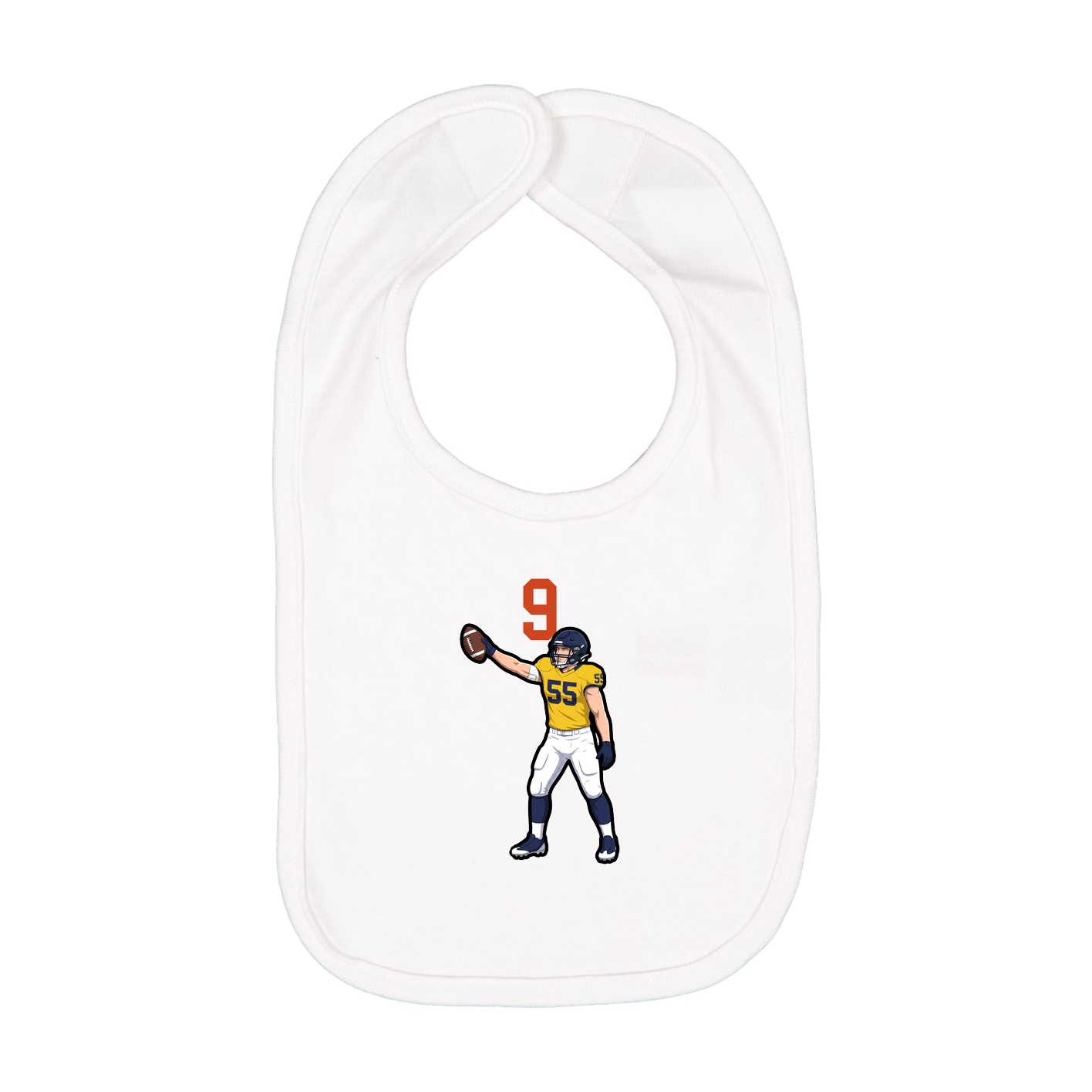 Infant Bib — Number Top in White