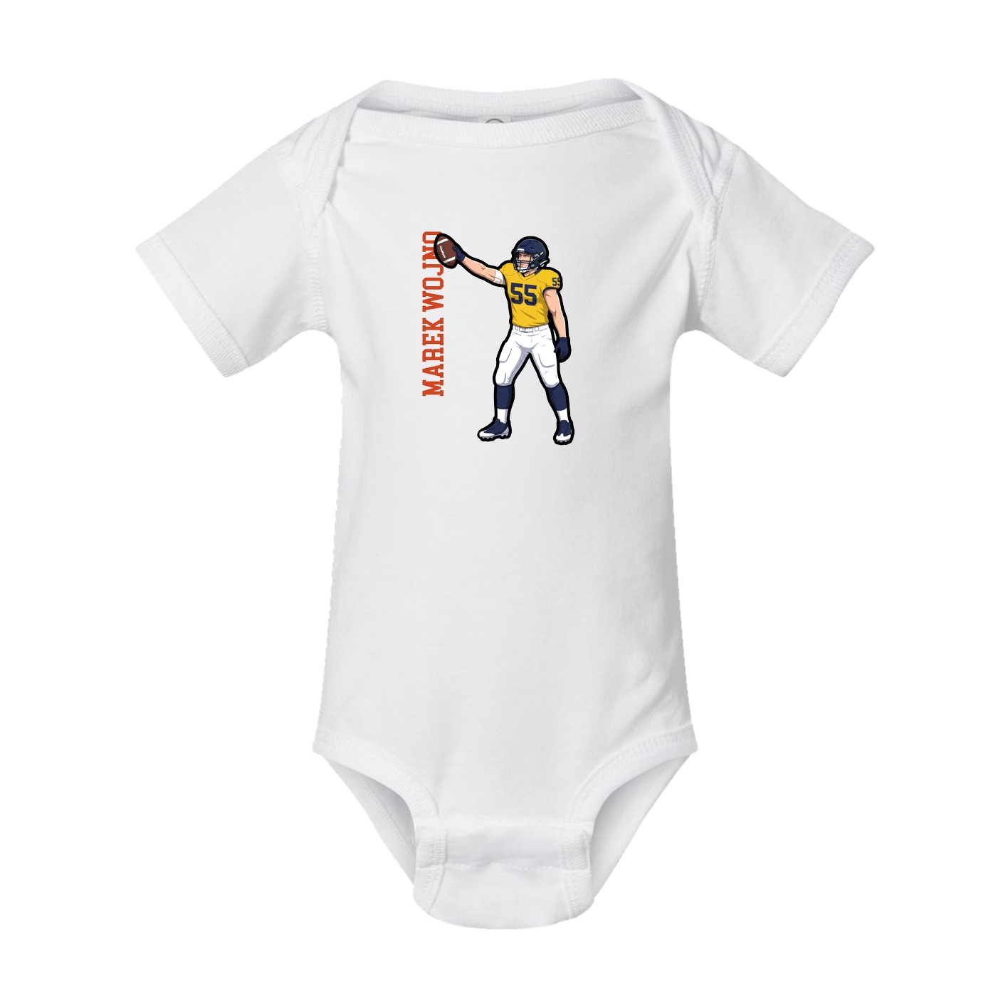 Baby Onesie — Name Vertical in White