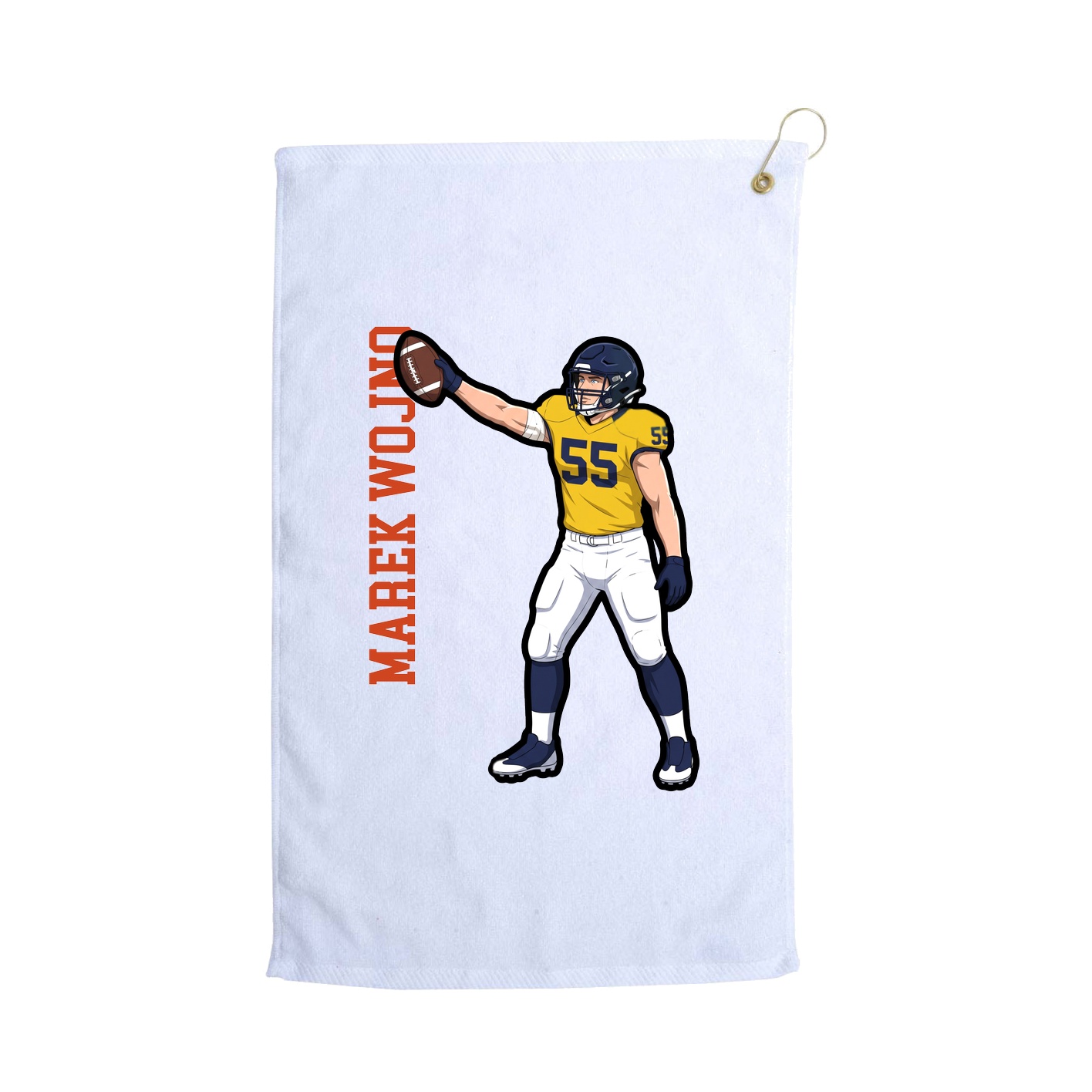 Golf Towel — Name Vertical in White