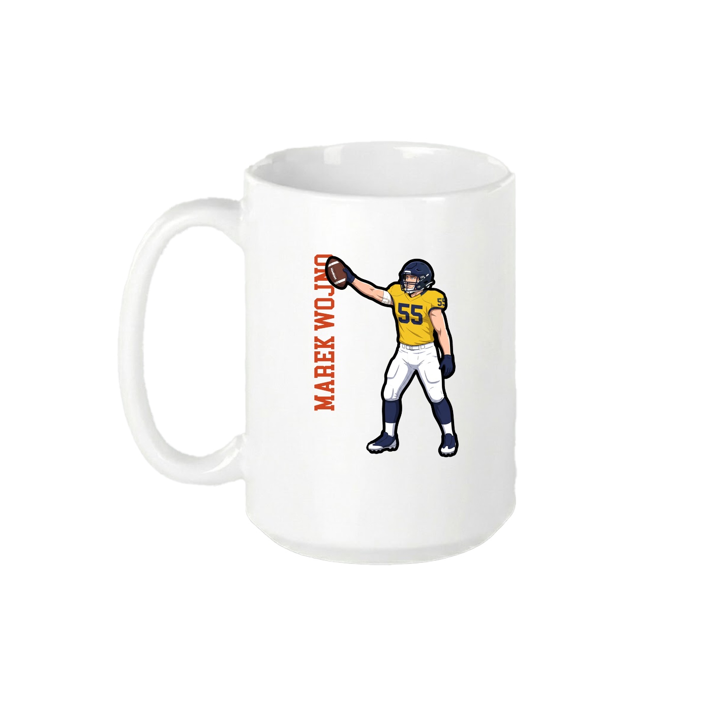 15oz Coffee Mug — Name Vertical in White