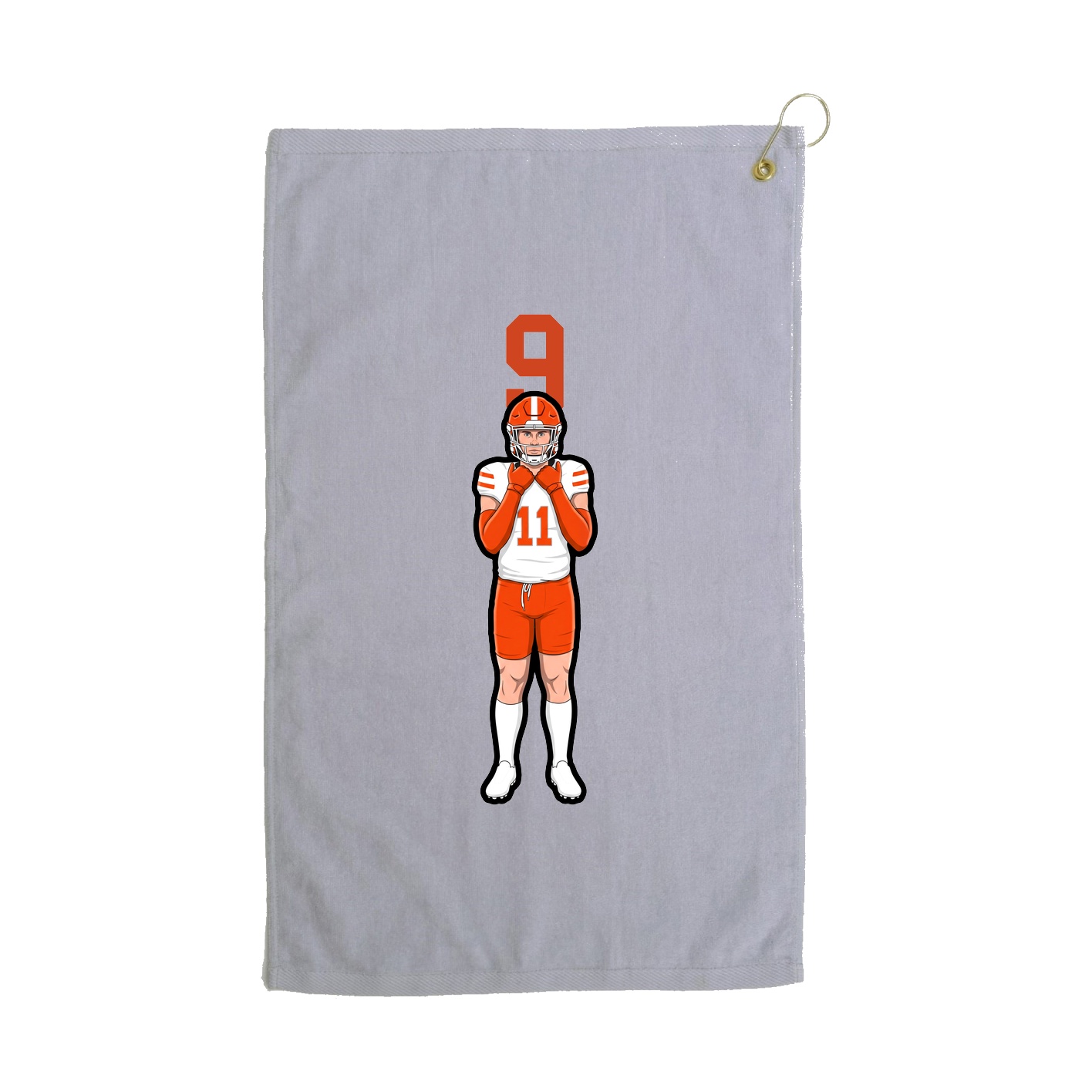 Golf Towel — Number Top in Grey