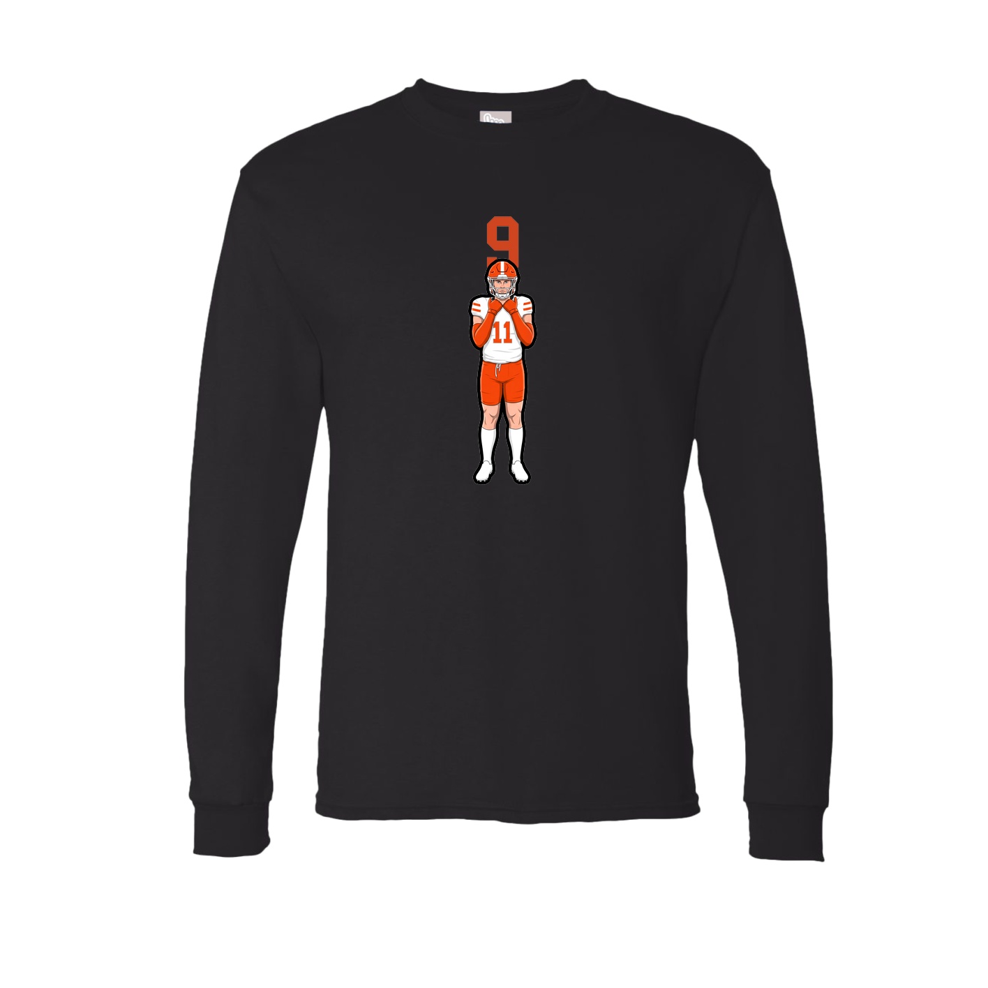 Long Sleeve Tee — Number Top in Black
