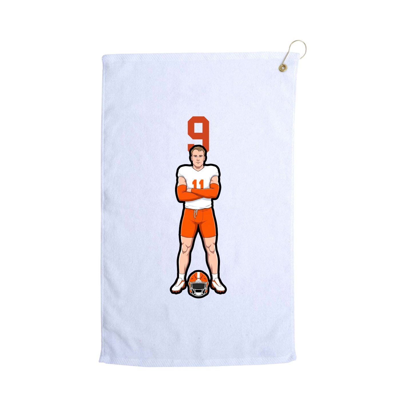 Golf Towel — Number Top in White