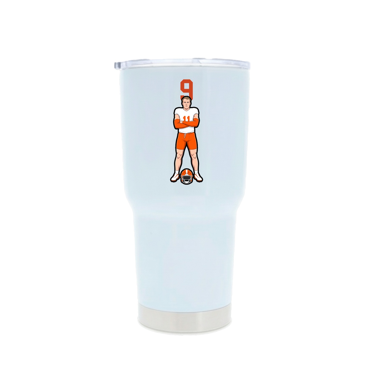 30oz Stainless Steel Tumbler — Number Top in White