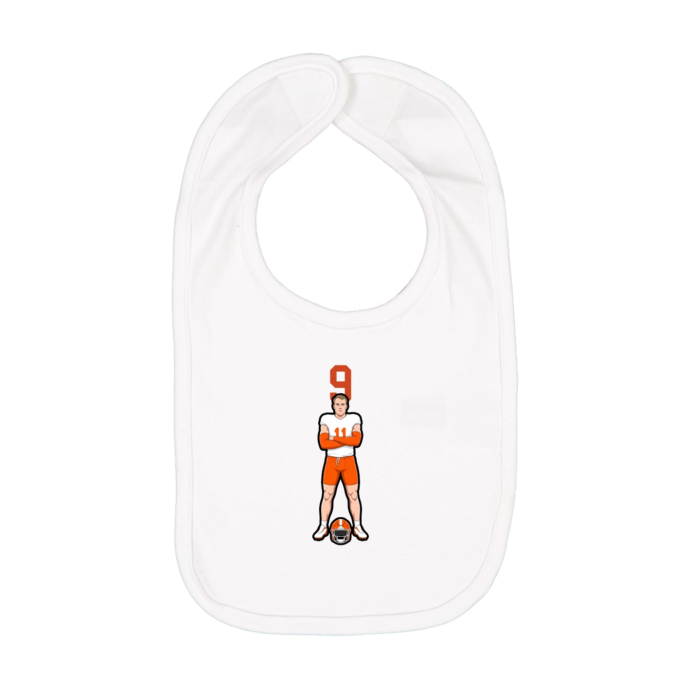 Infant Bib — Number Top in White