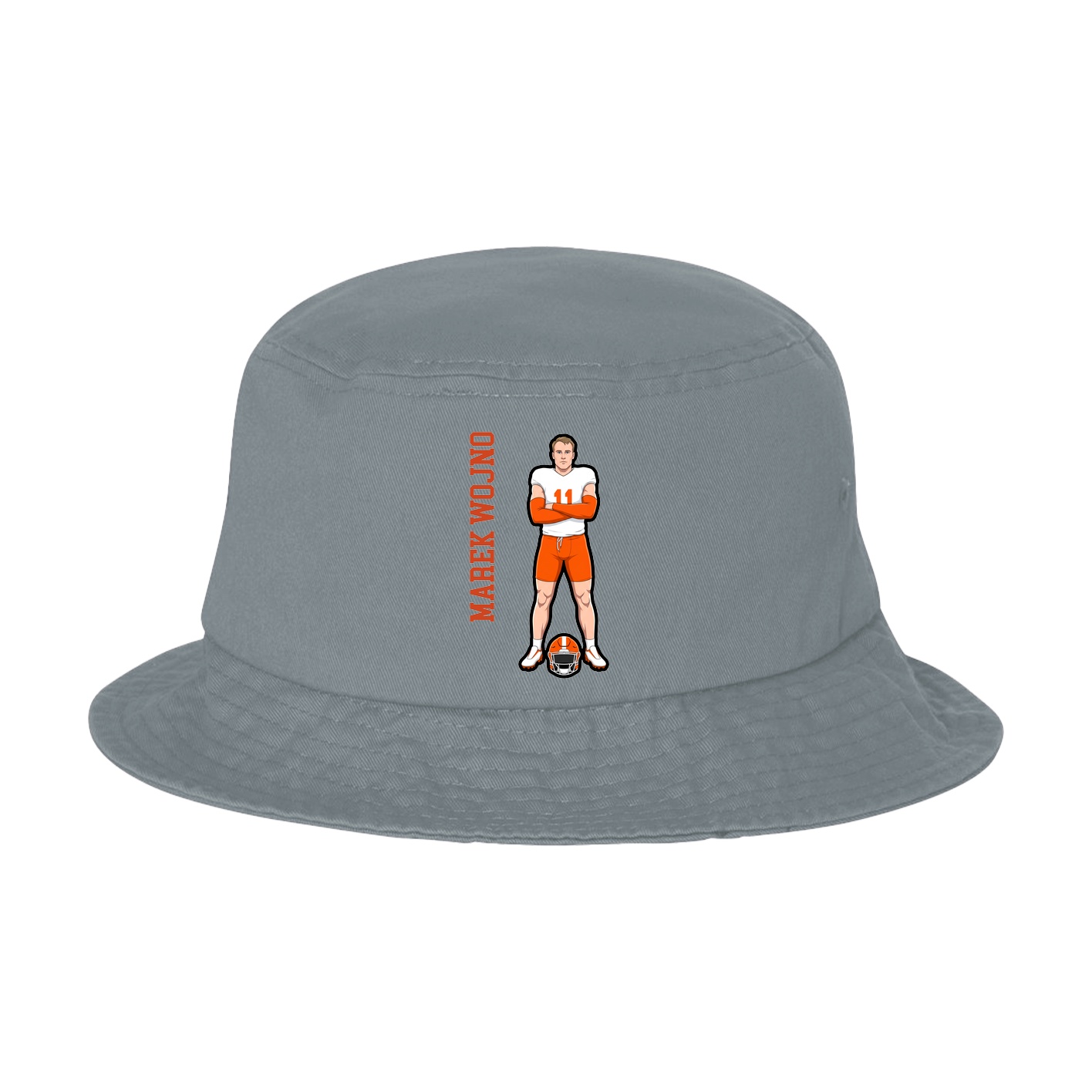 Bucket Cap — Name Vertical in Grey