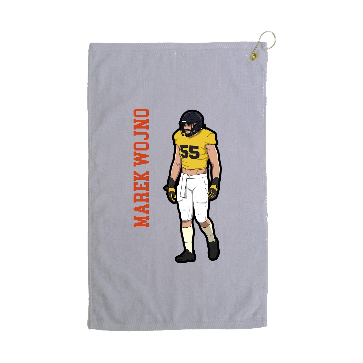Golf Towel — Name Vertical in Grey