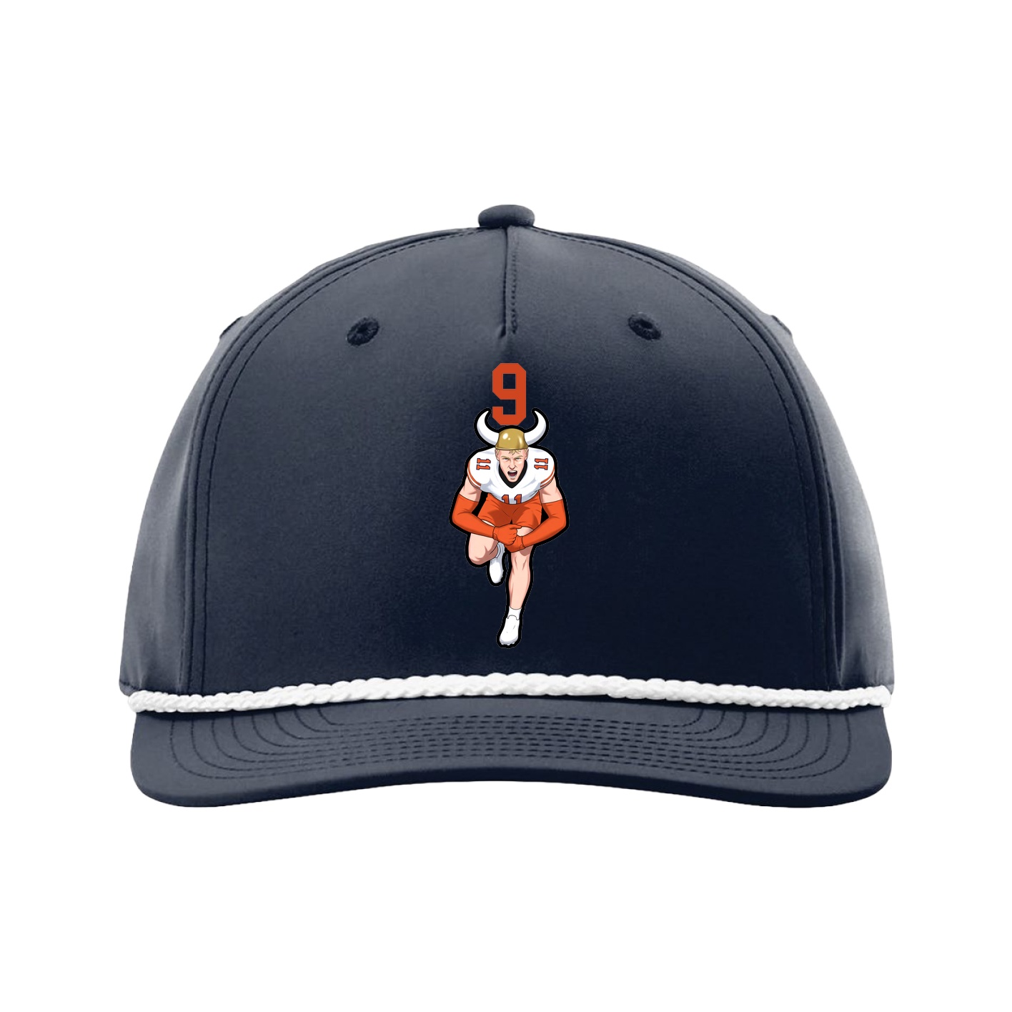 Five-Panel Classic Rope Cap — Number Top in Navy