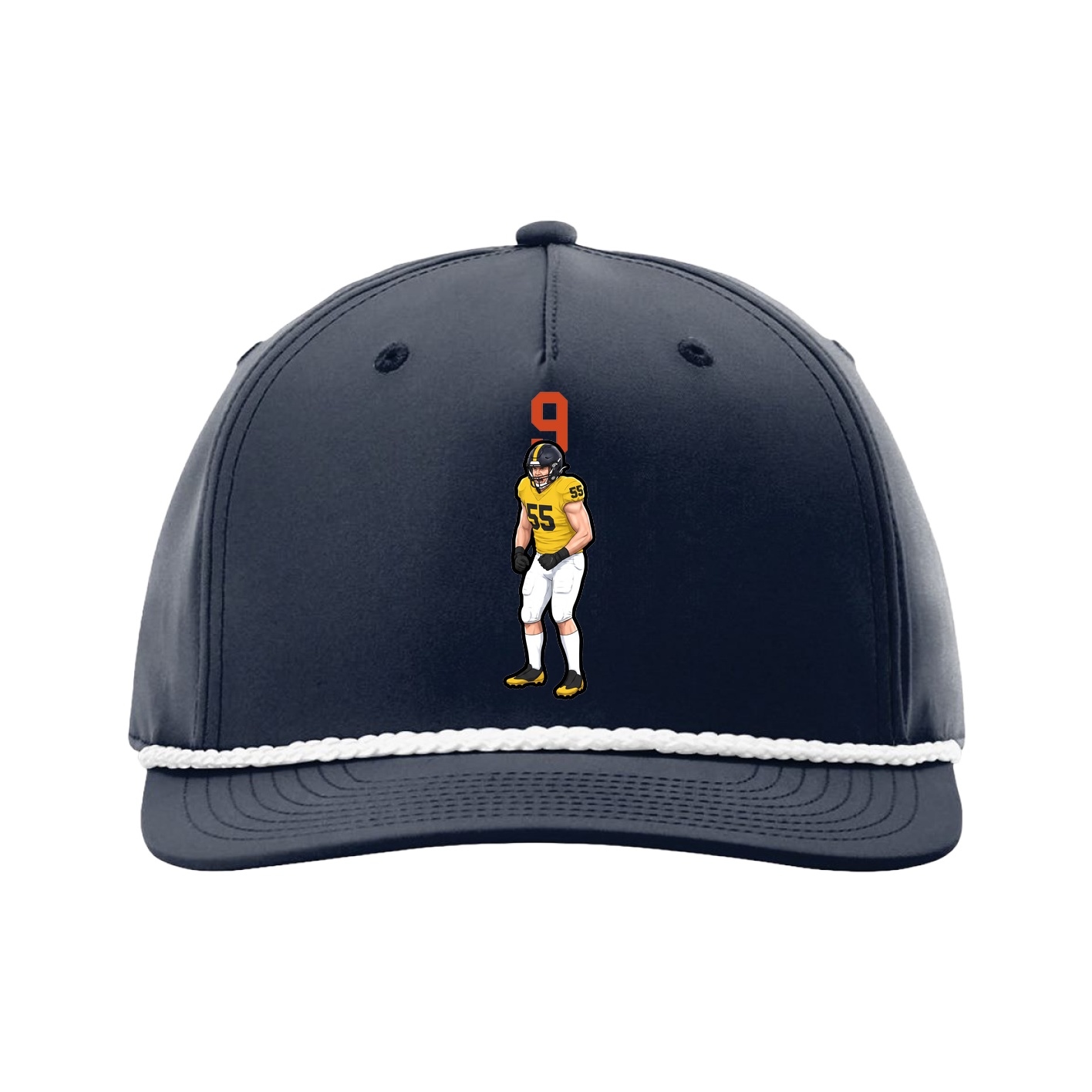 Five-Panel Classic Rope Cap — Number Top in Navy