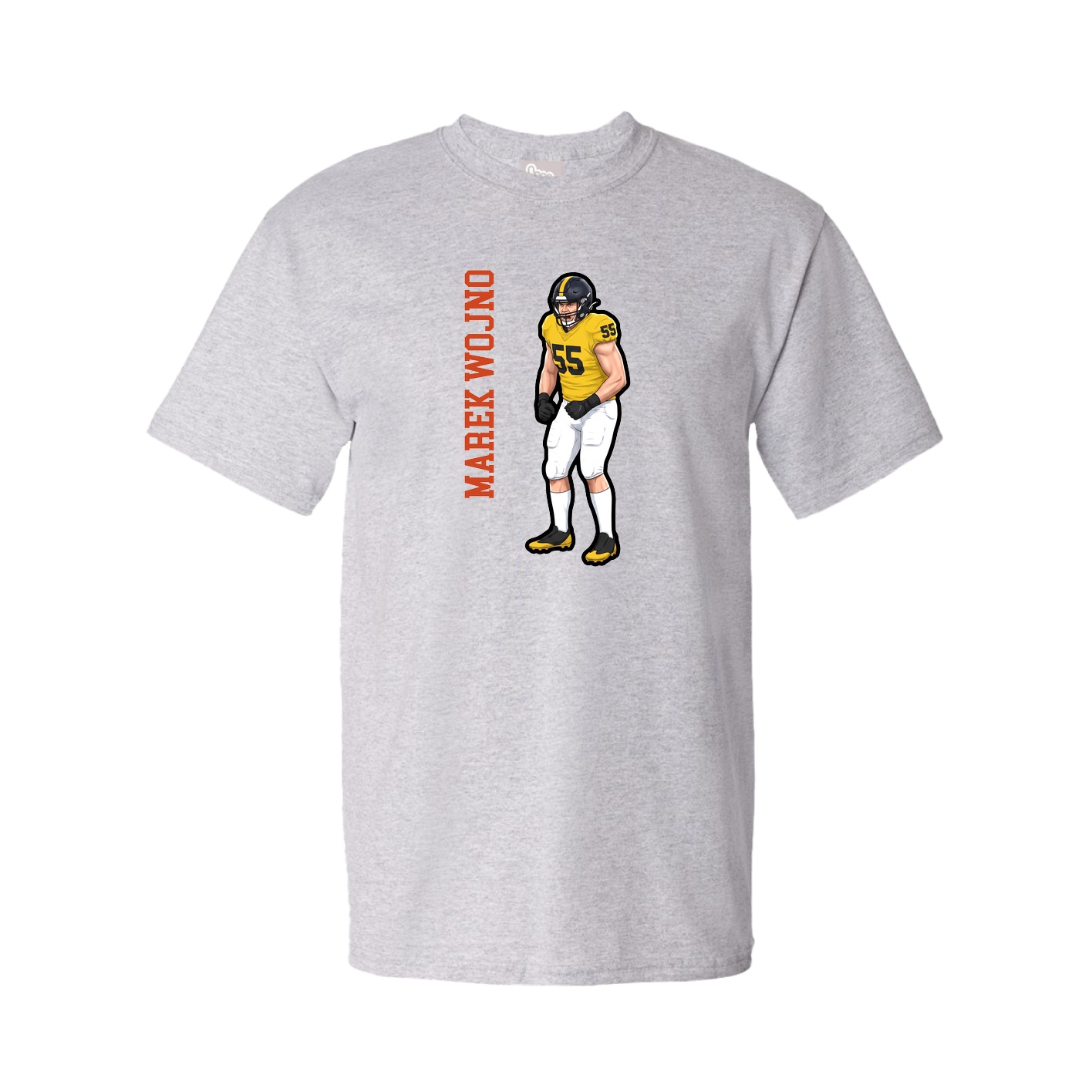 Tee — Name Vertical in Grey