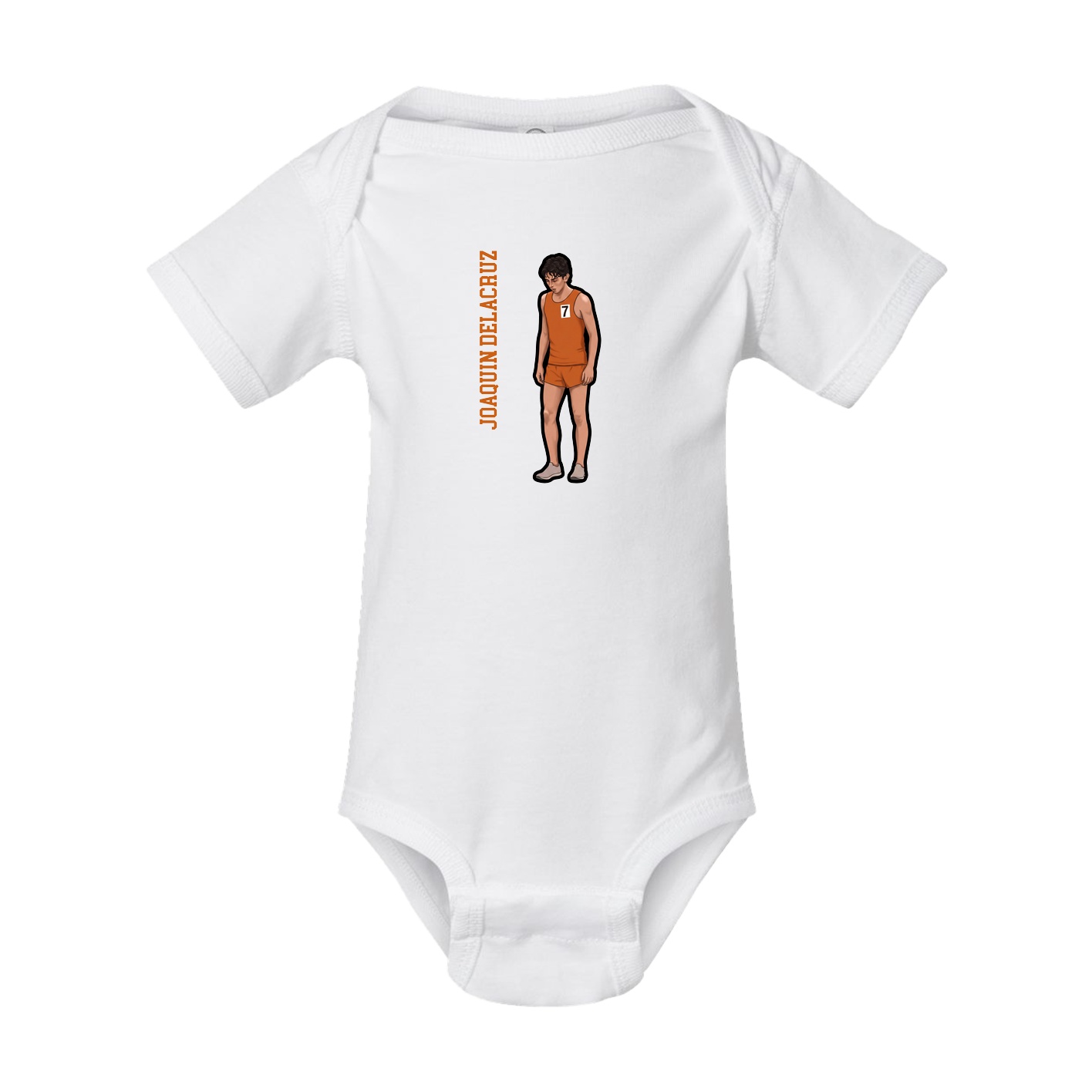 Baby Onesie — Name Vertical in White