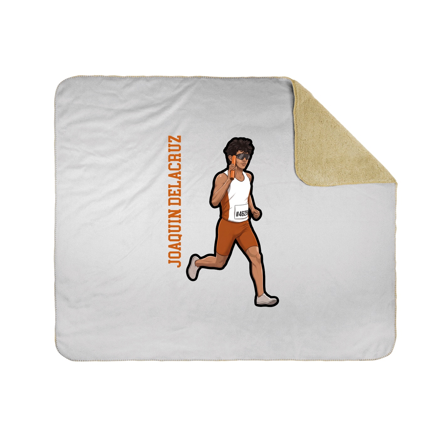 Throw Blanket — Name Vertical in White