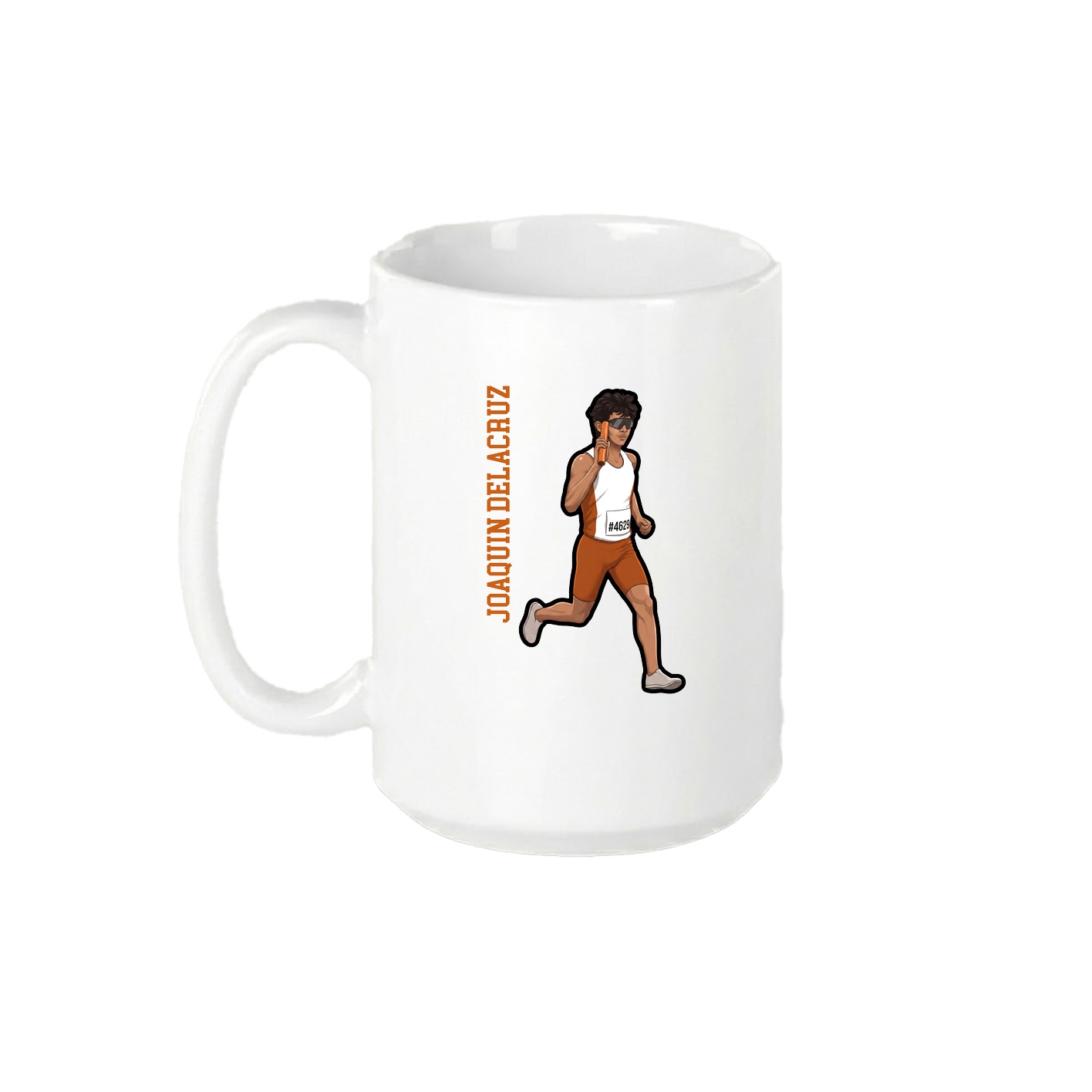 15oz Coffee Mug — Name Vertical in White