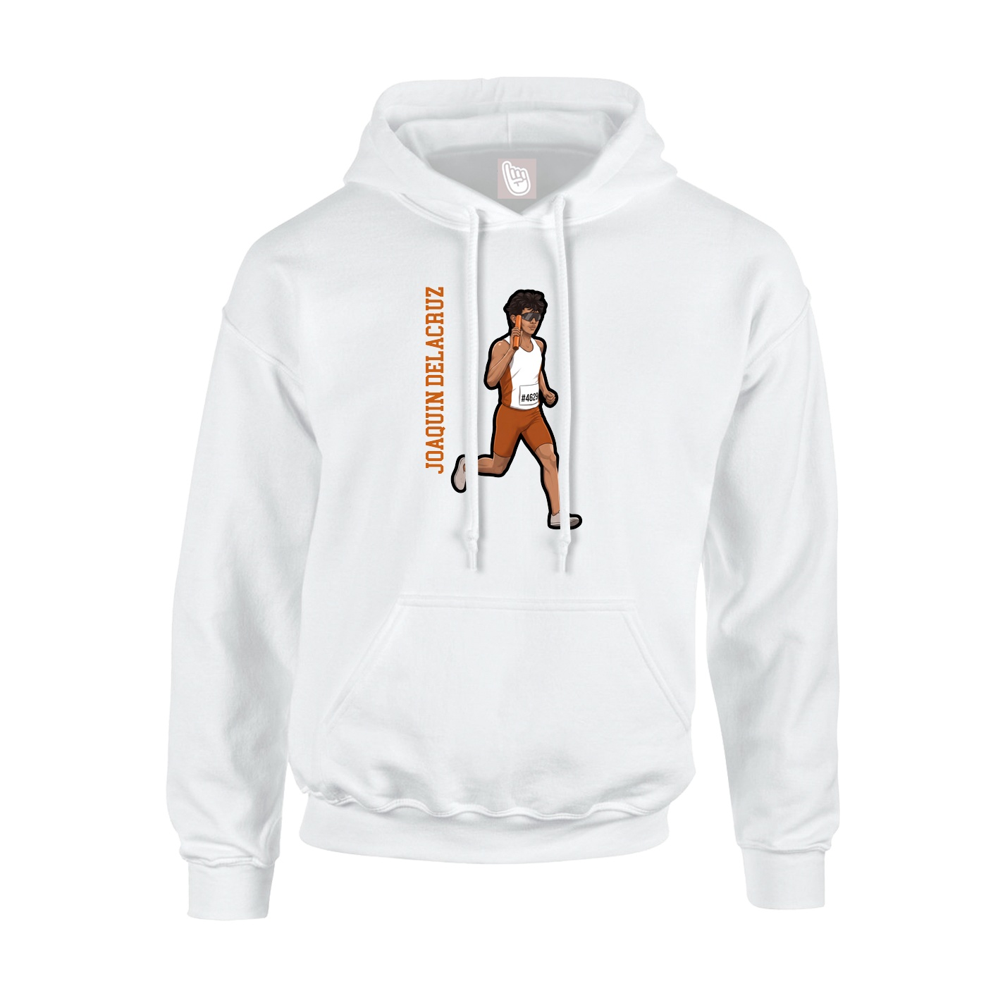 Hoodie — Name Vertical in White