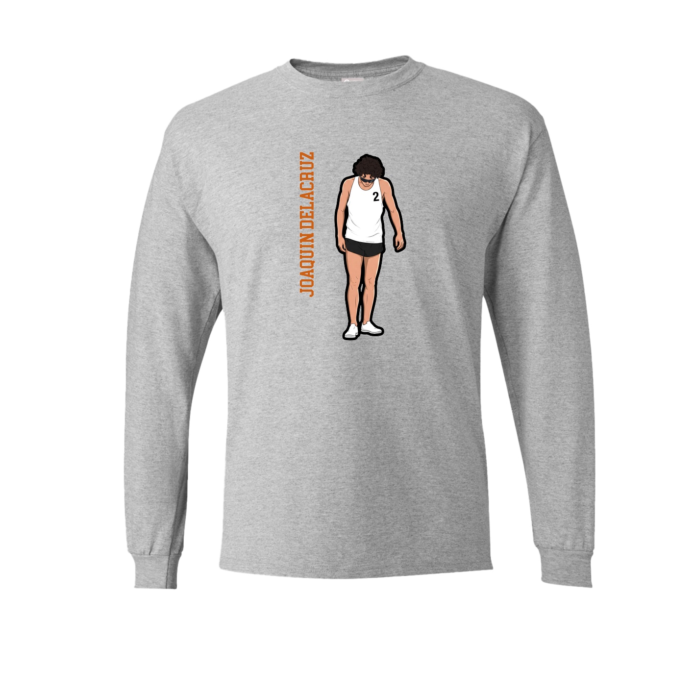 Long Sleeve Tee — Name Vertical in Grey