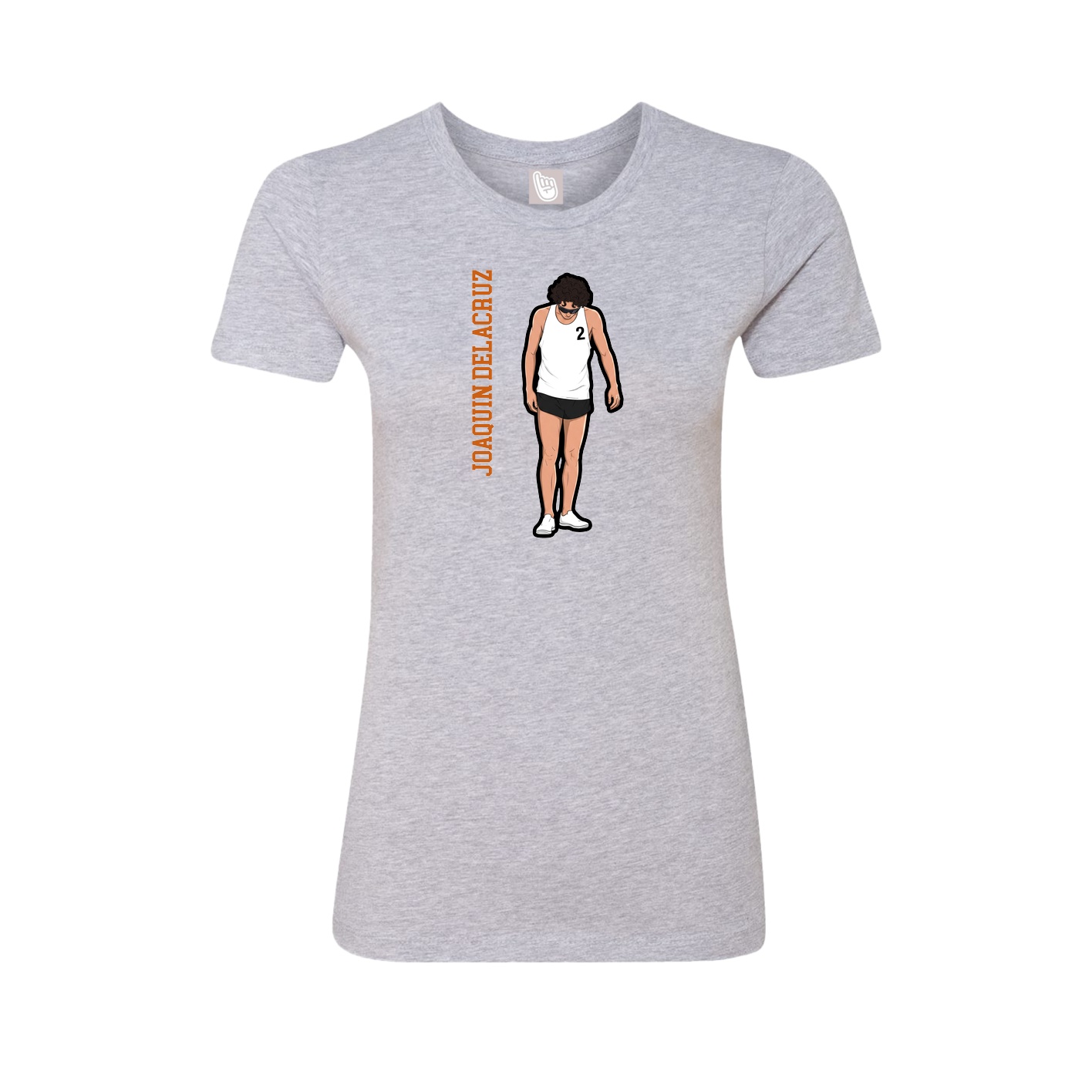 Womens Tee — Name Vertical in Grey