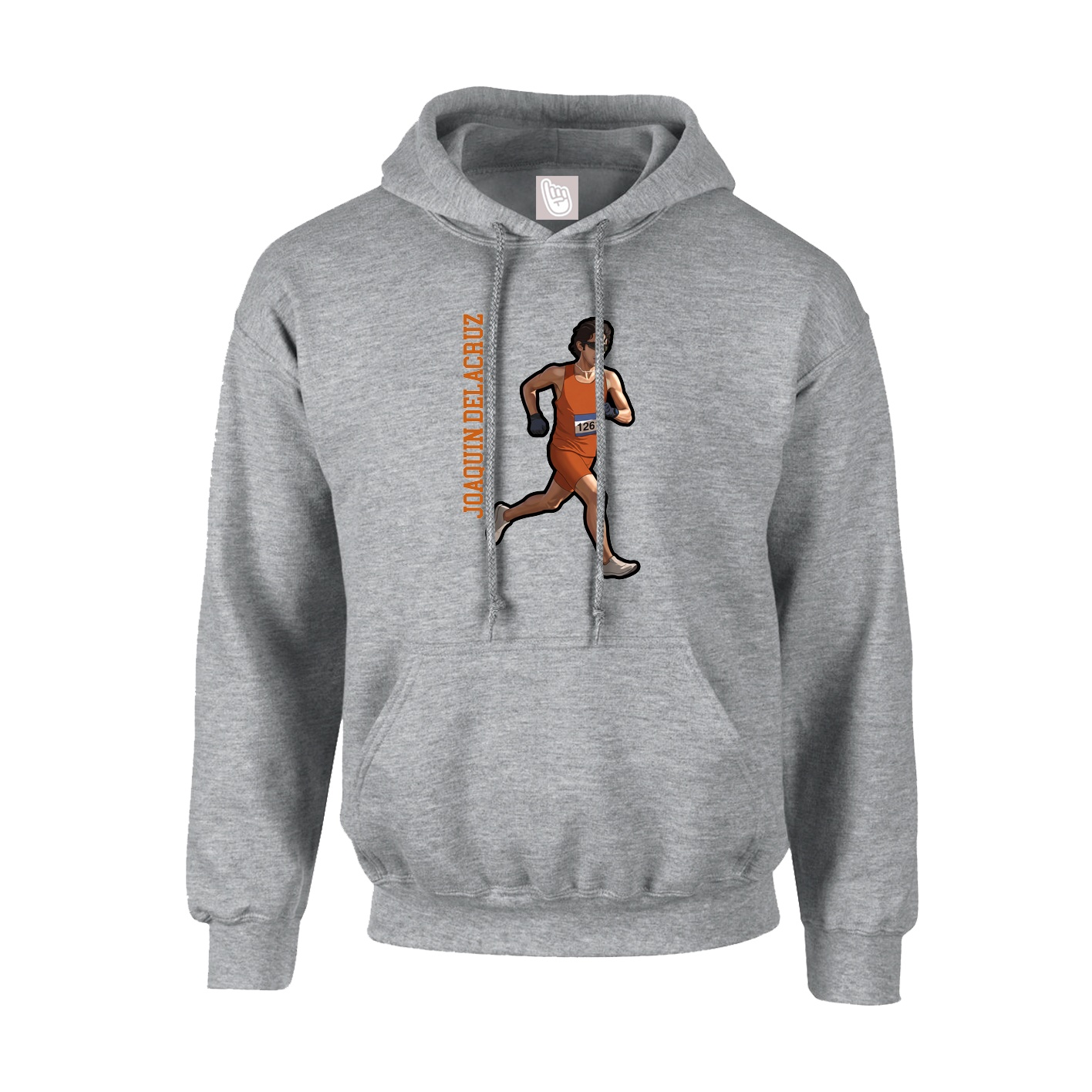 Youth Hoodie — Name Vertical in Grey