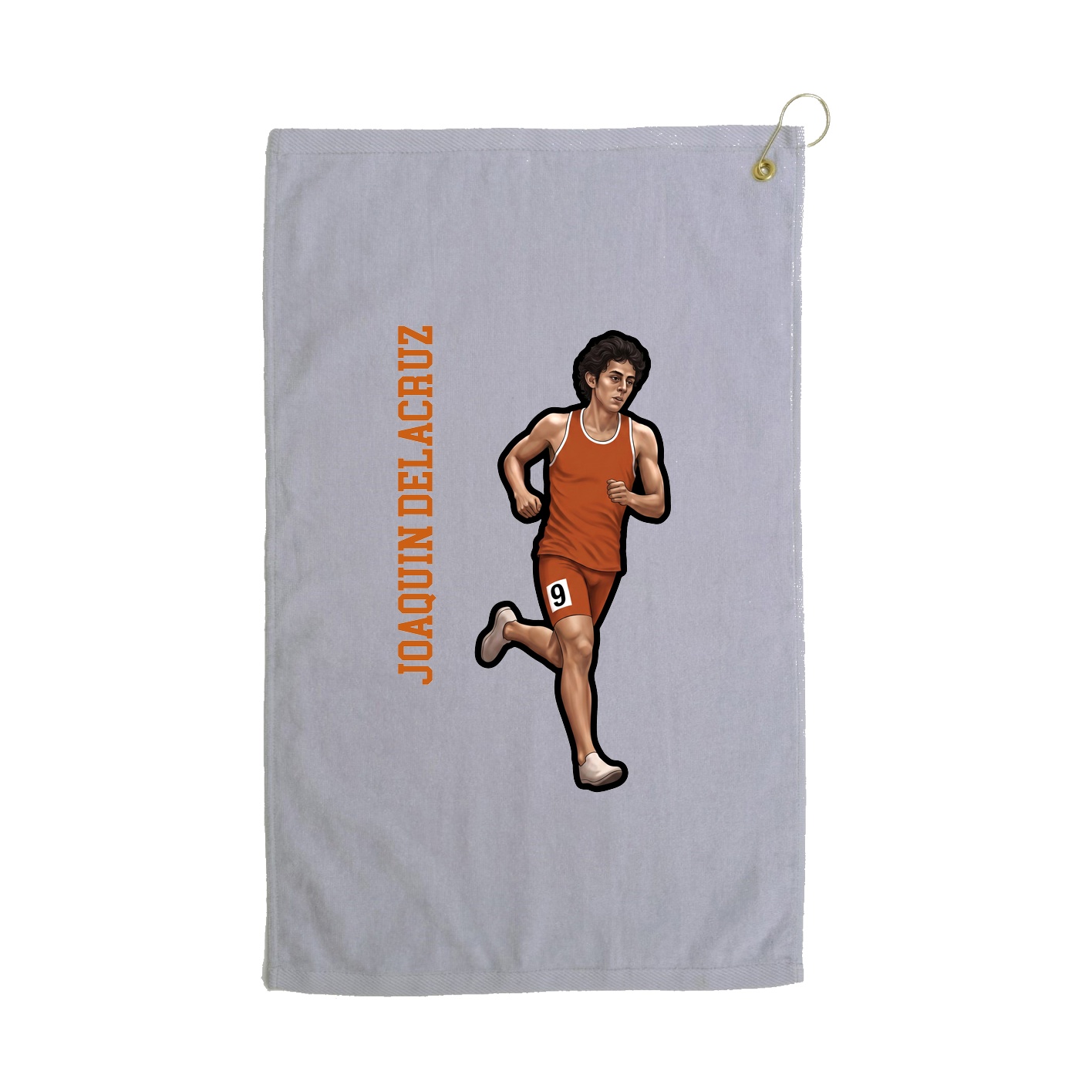 Golf Towel — Name Vertical in Grey