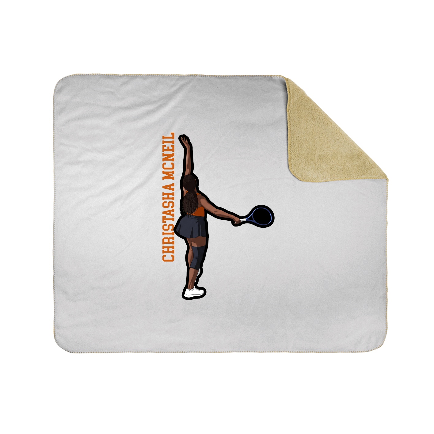 Throw Blanket — Name Vertical in White