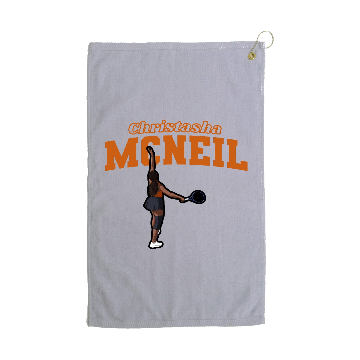 Golf Towel — Name Arch in Grey