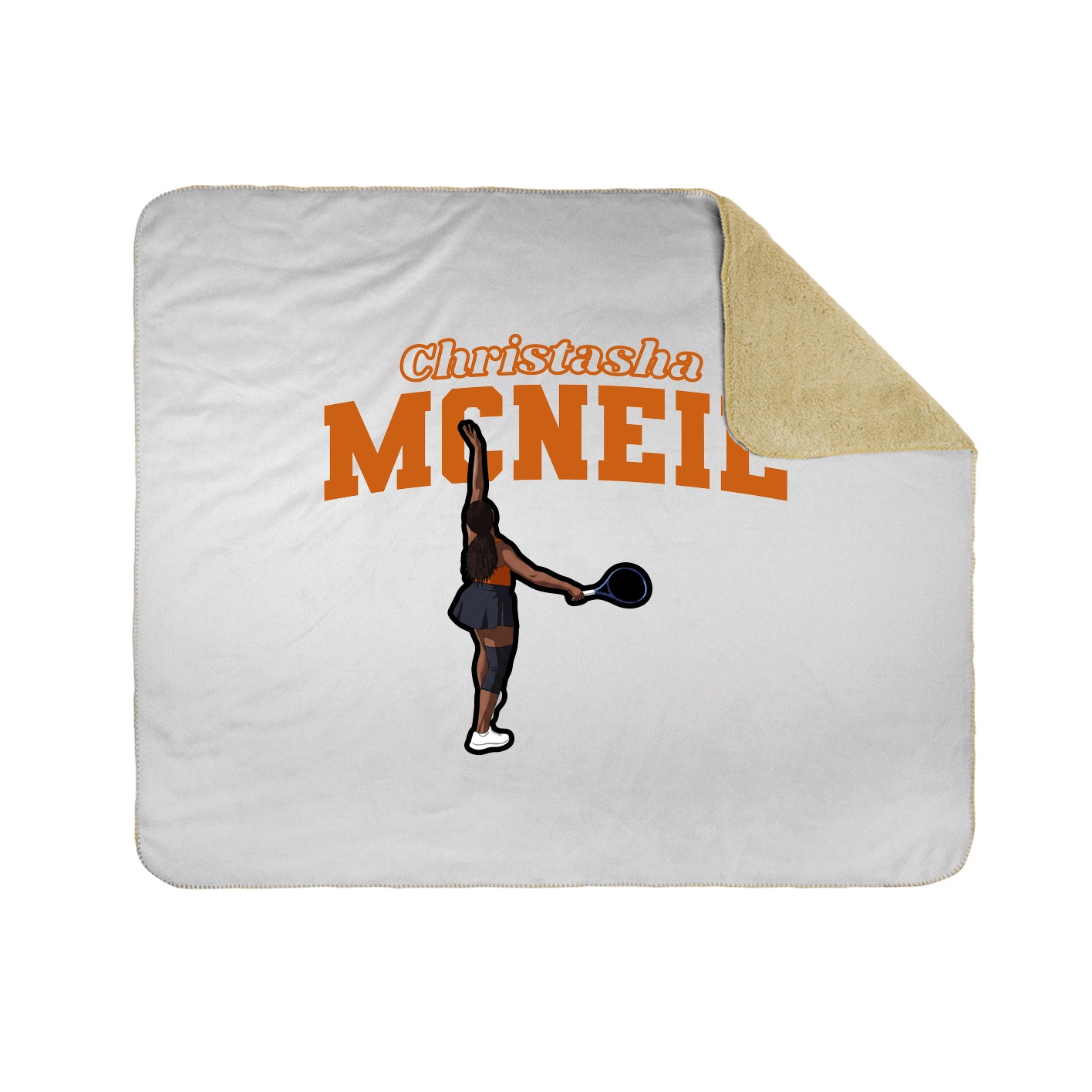 Throw Blanket — Name Arch in White