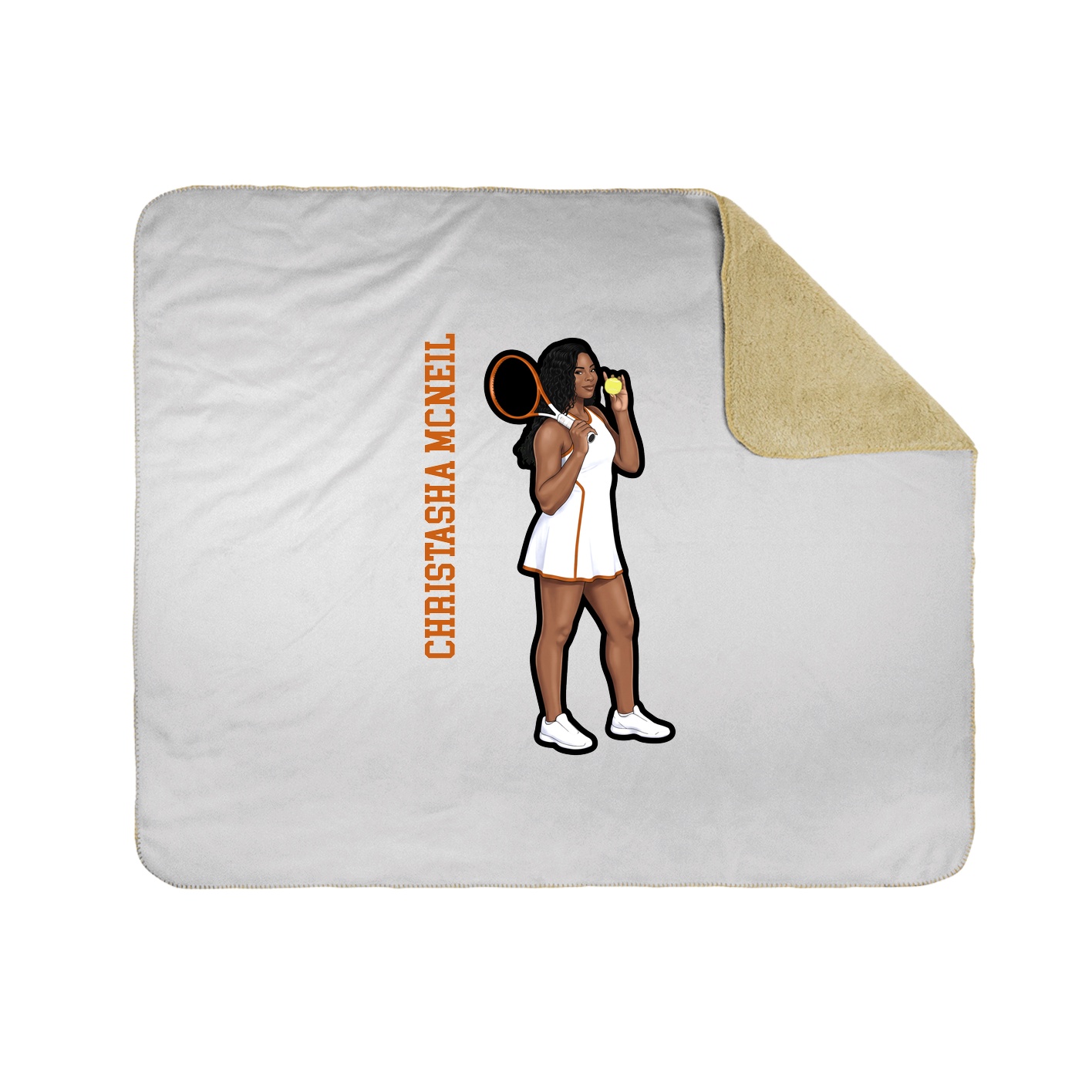 Throw Blanket — Name Vertical in White