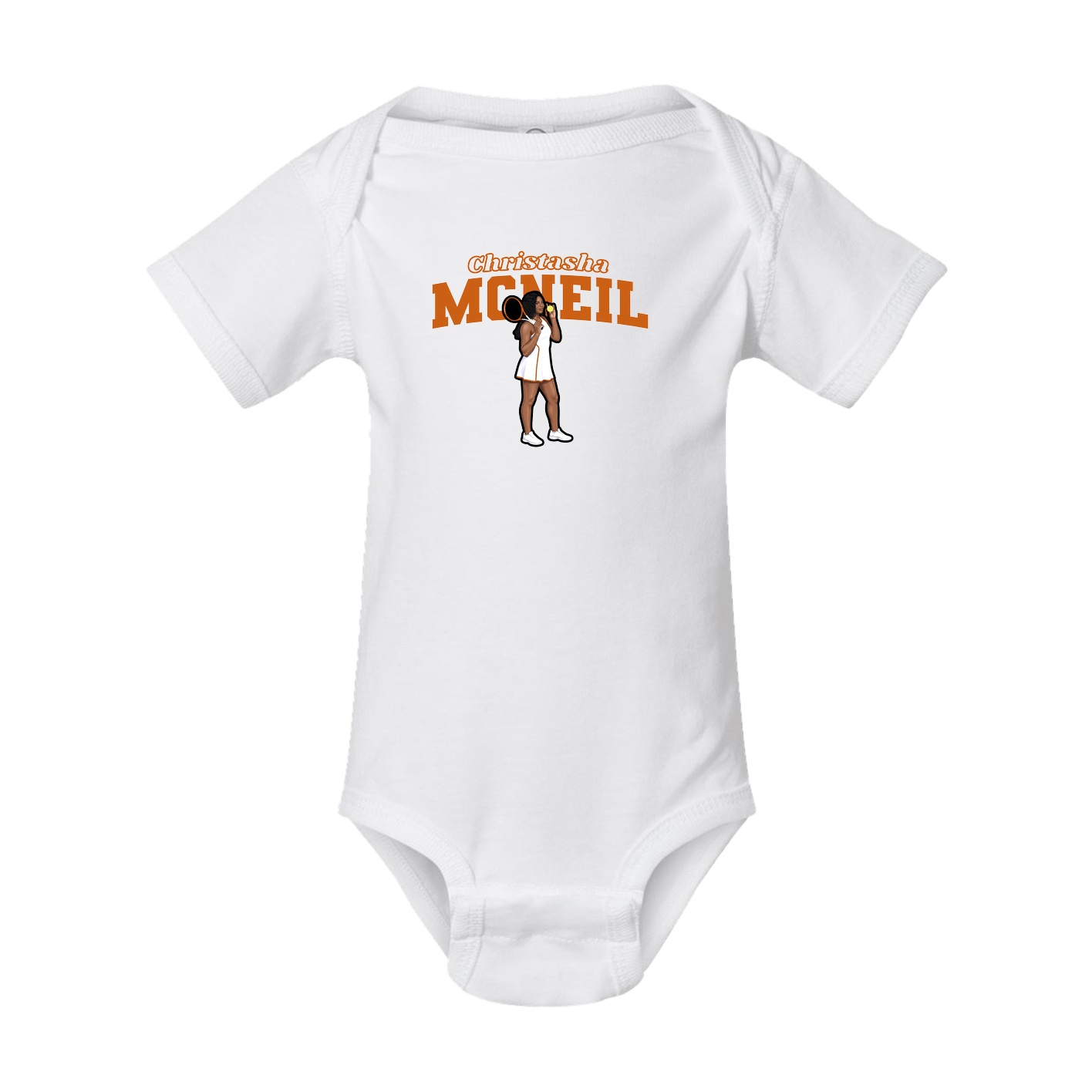 Baby Onesie — Name Arch in White