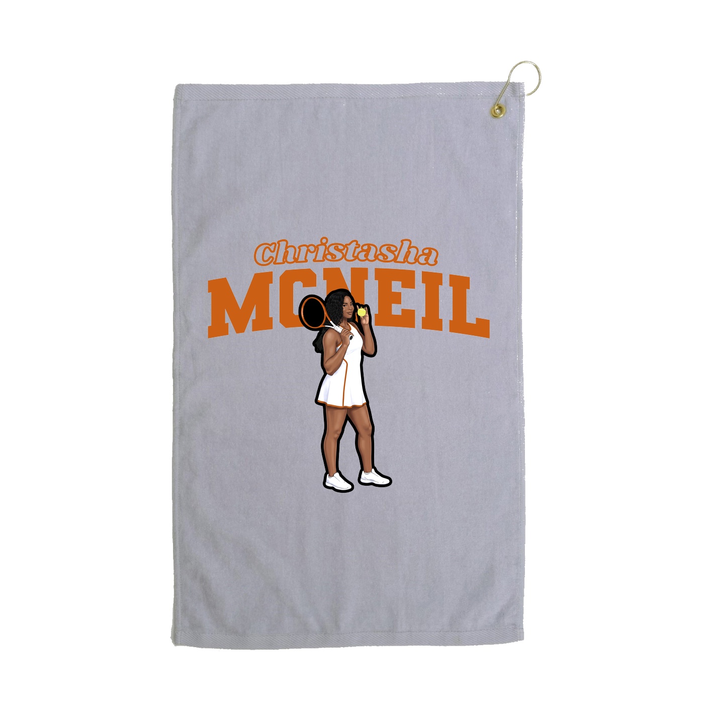 Golf Towel — Name Arch in Grey