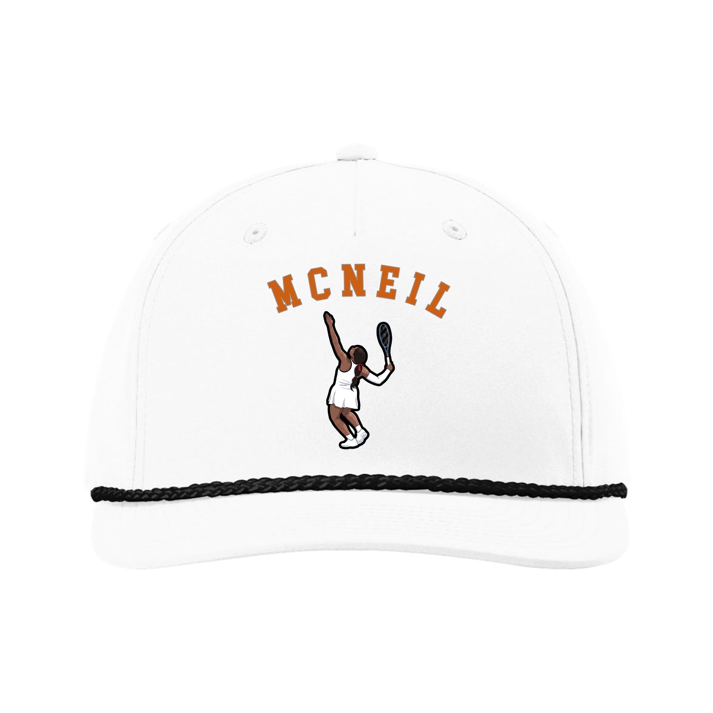 Five-Panel Classic Rope Cap — Shirsey Arch in White