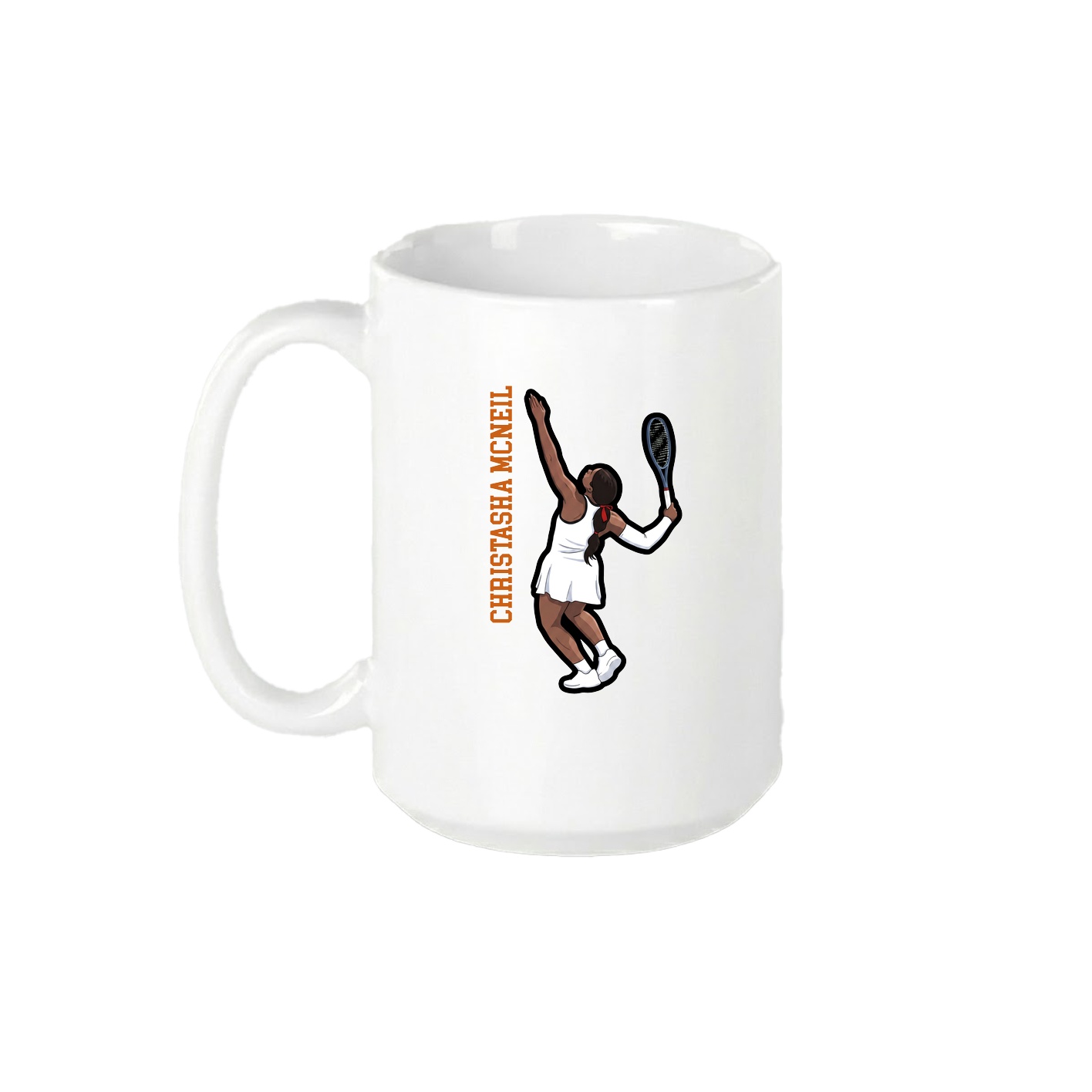 15oz Coffee Mug — Name Vertical in White