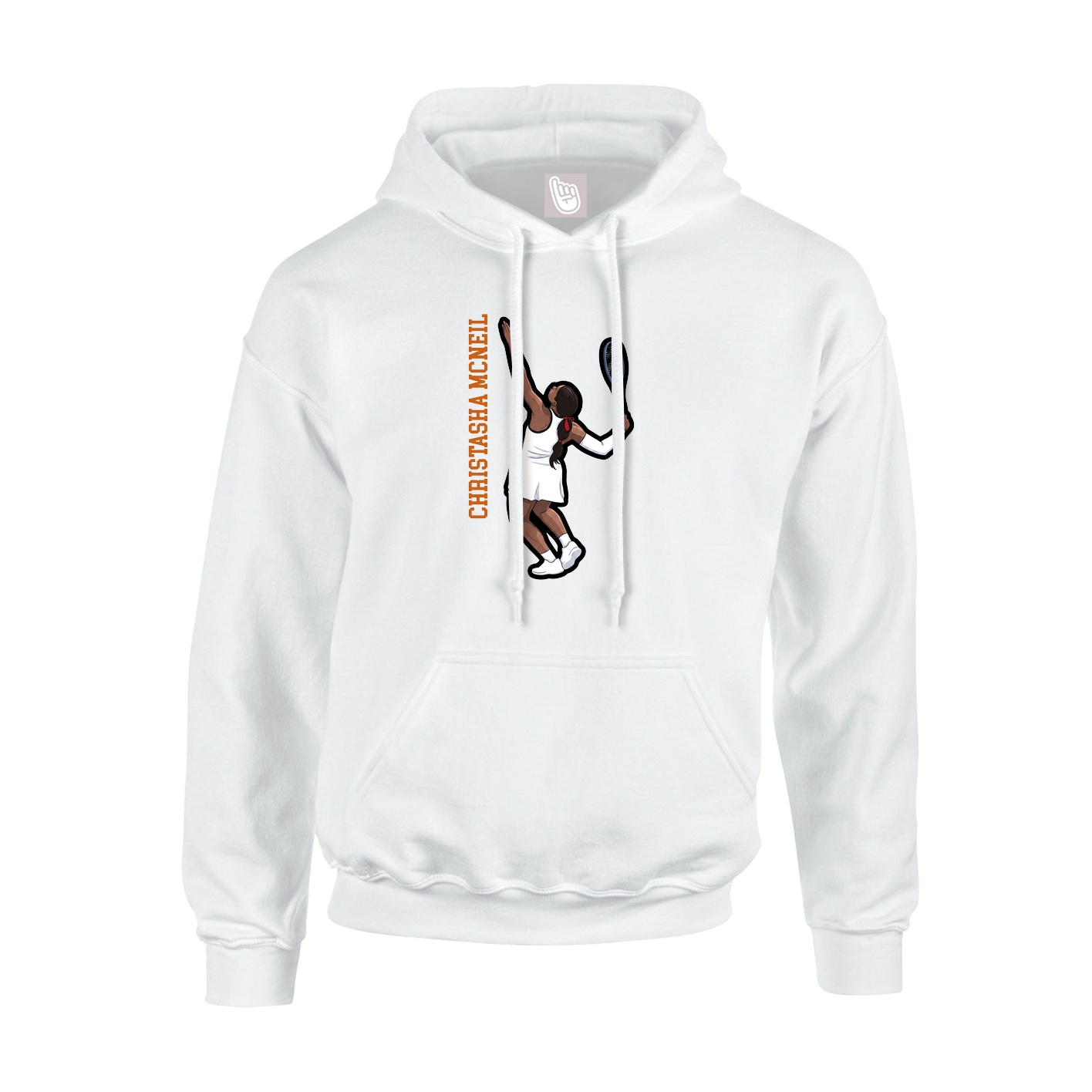 Hoodie — Name Vertical in White