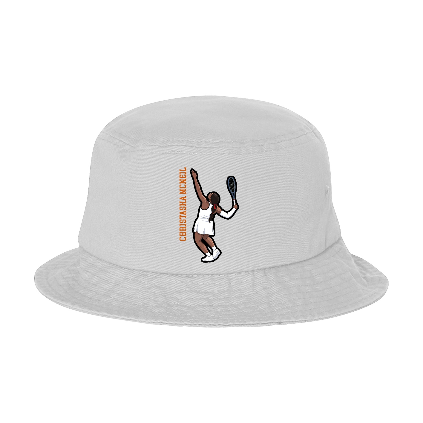 Bucket Cap — Name Vertical in White