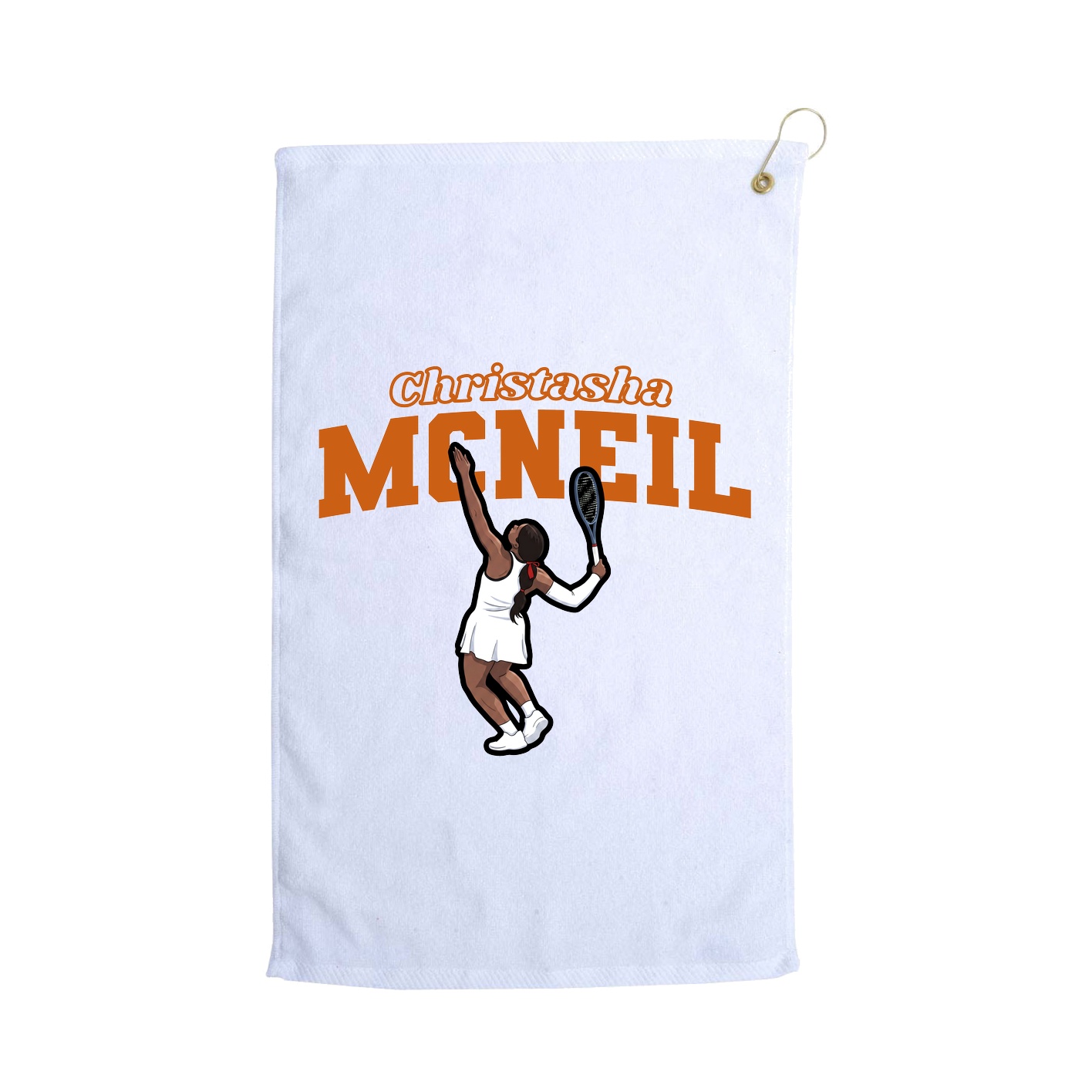 Golf Towel — Name Arch in White