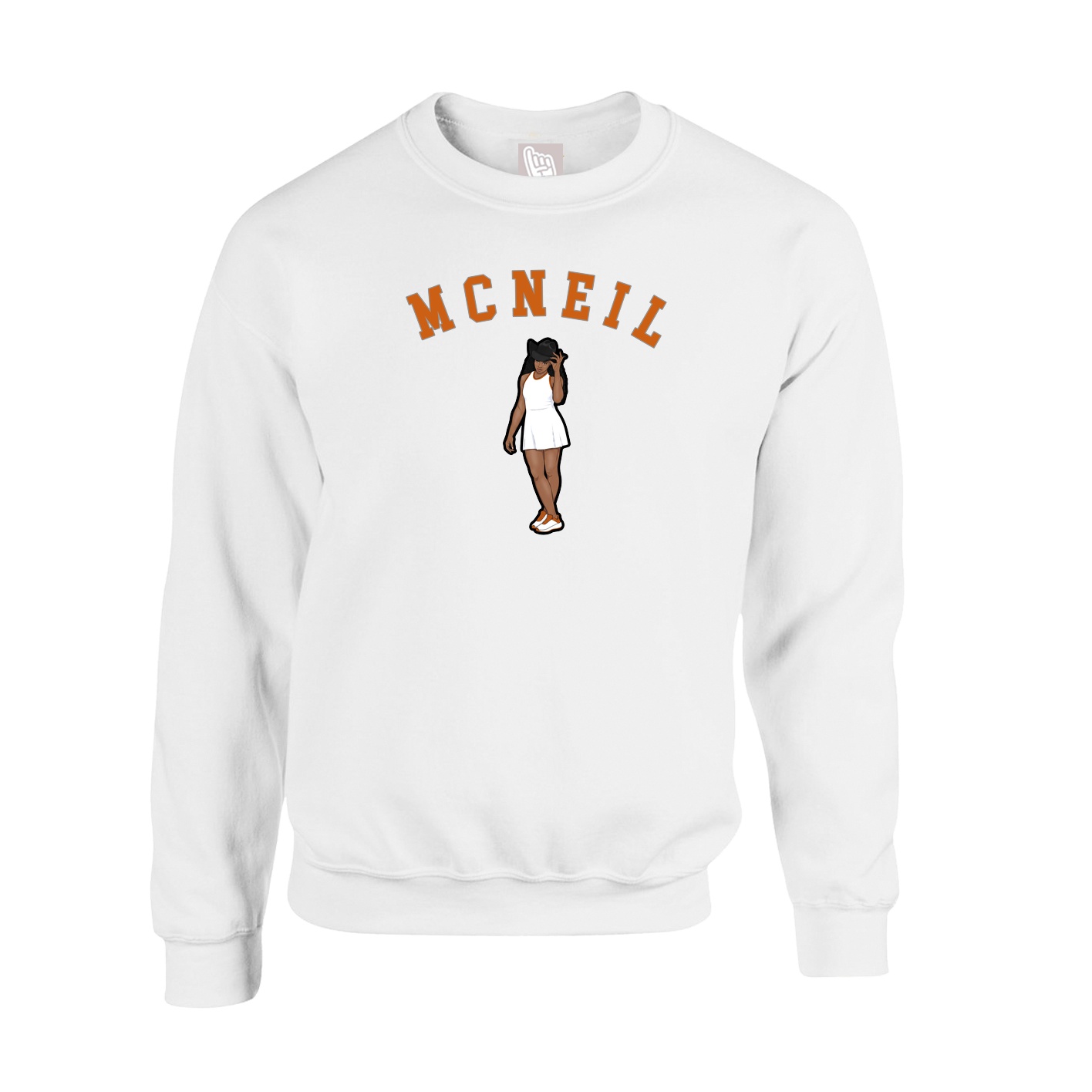 Fleece Crew — Shirsey Arch in White