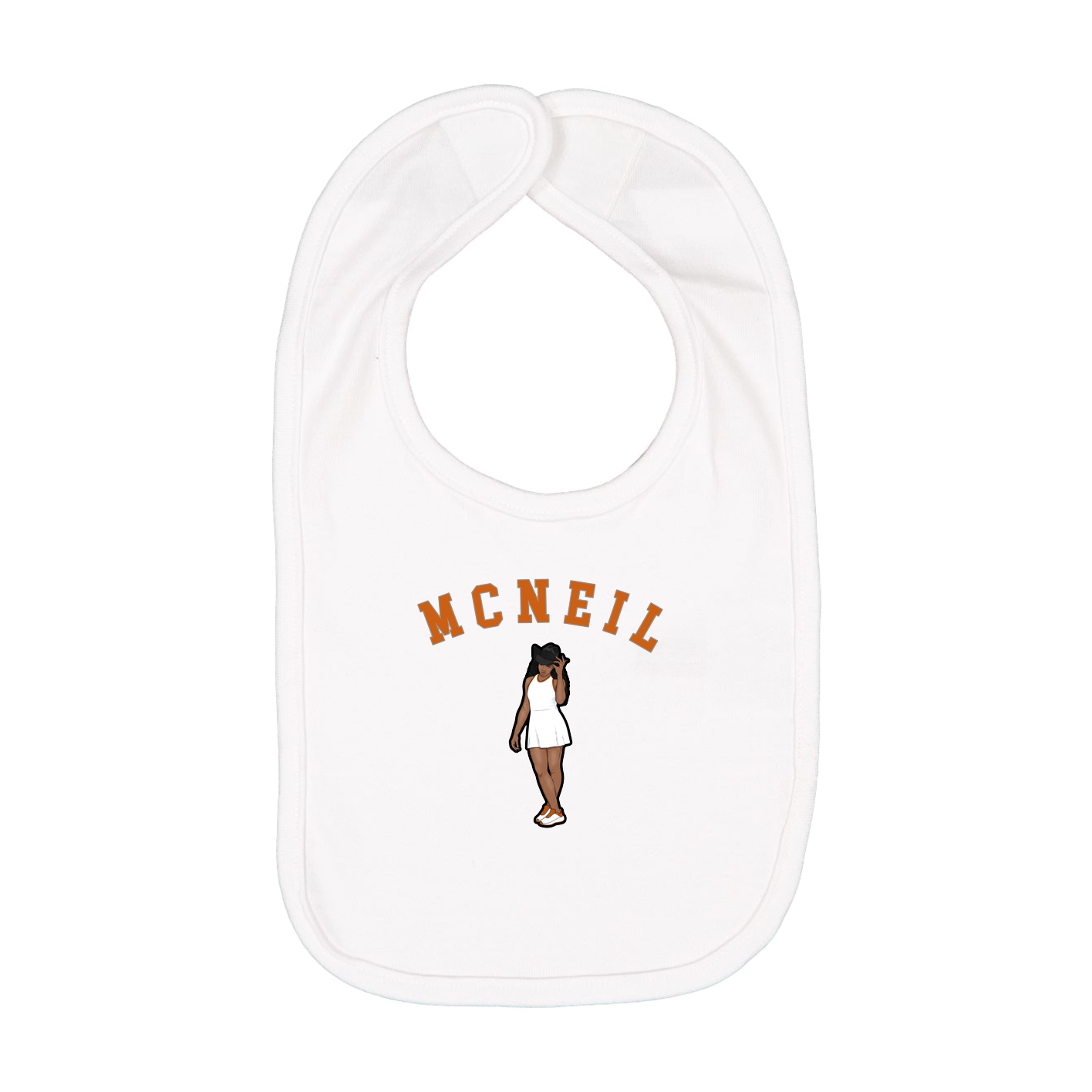 Infant Bib — Shirsey Arch in White