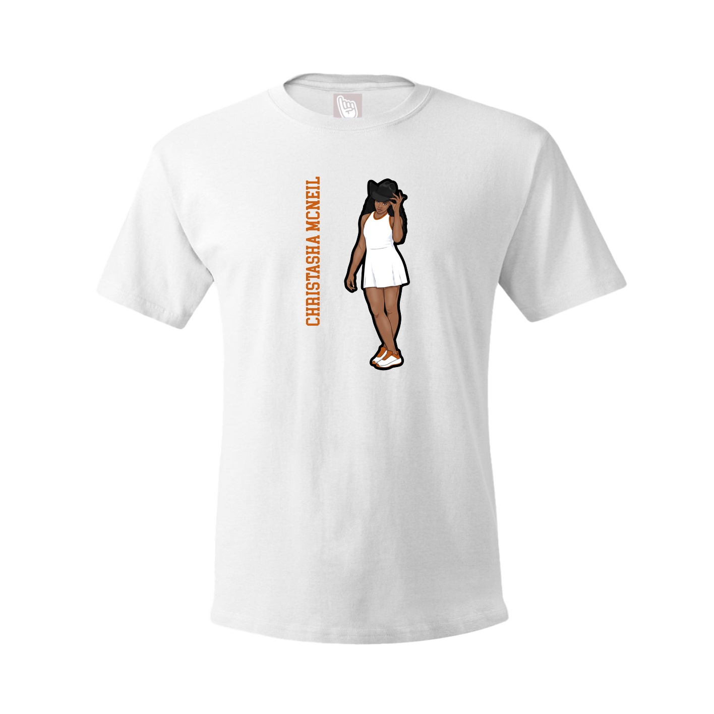 Tee — Name Vertical in White