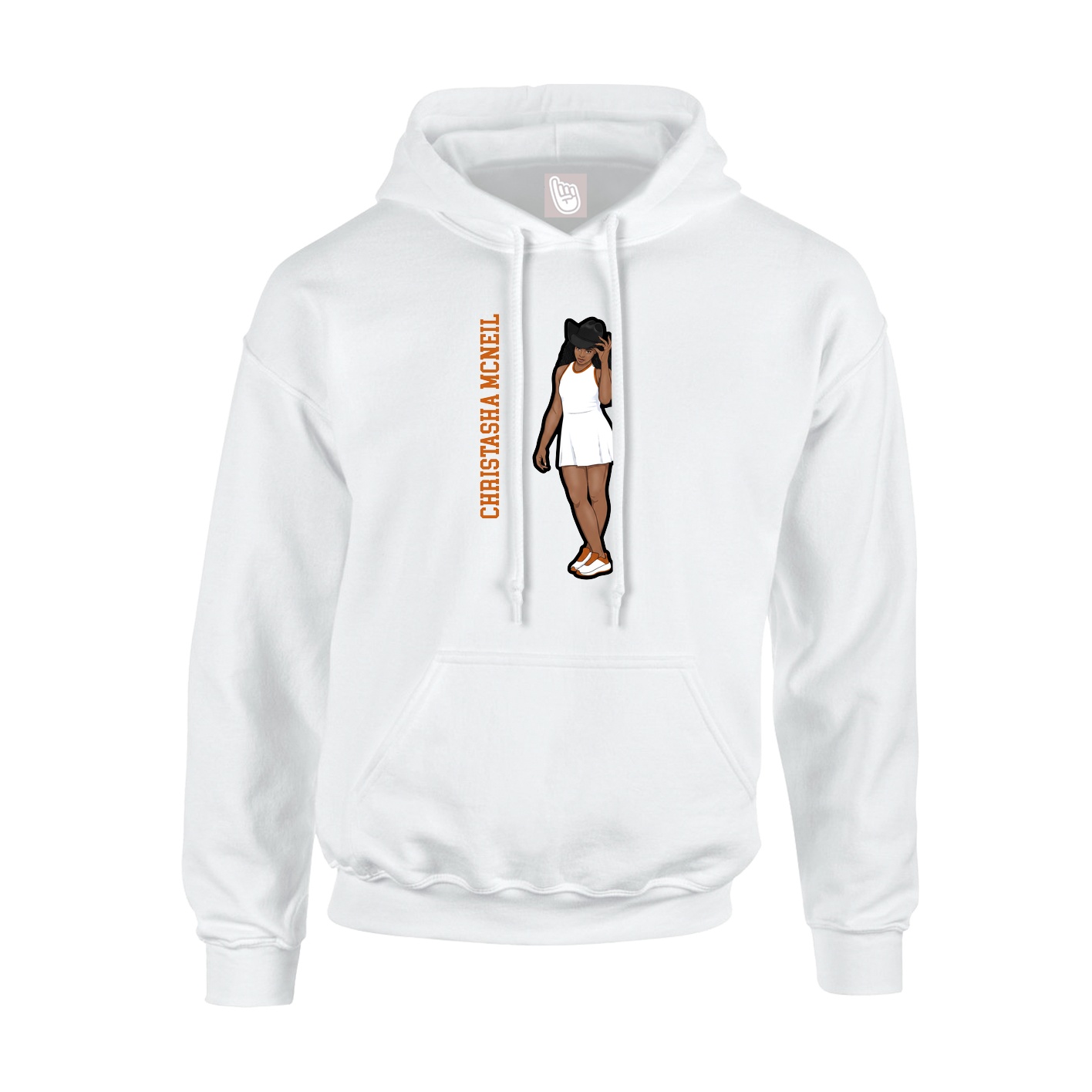 Hoodie — Name Vertical in White