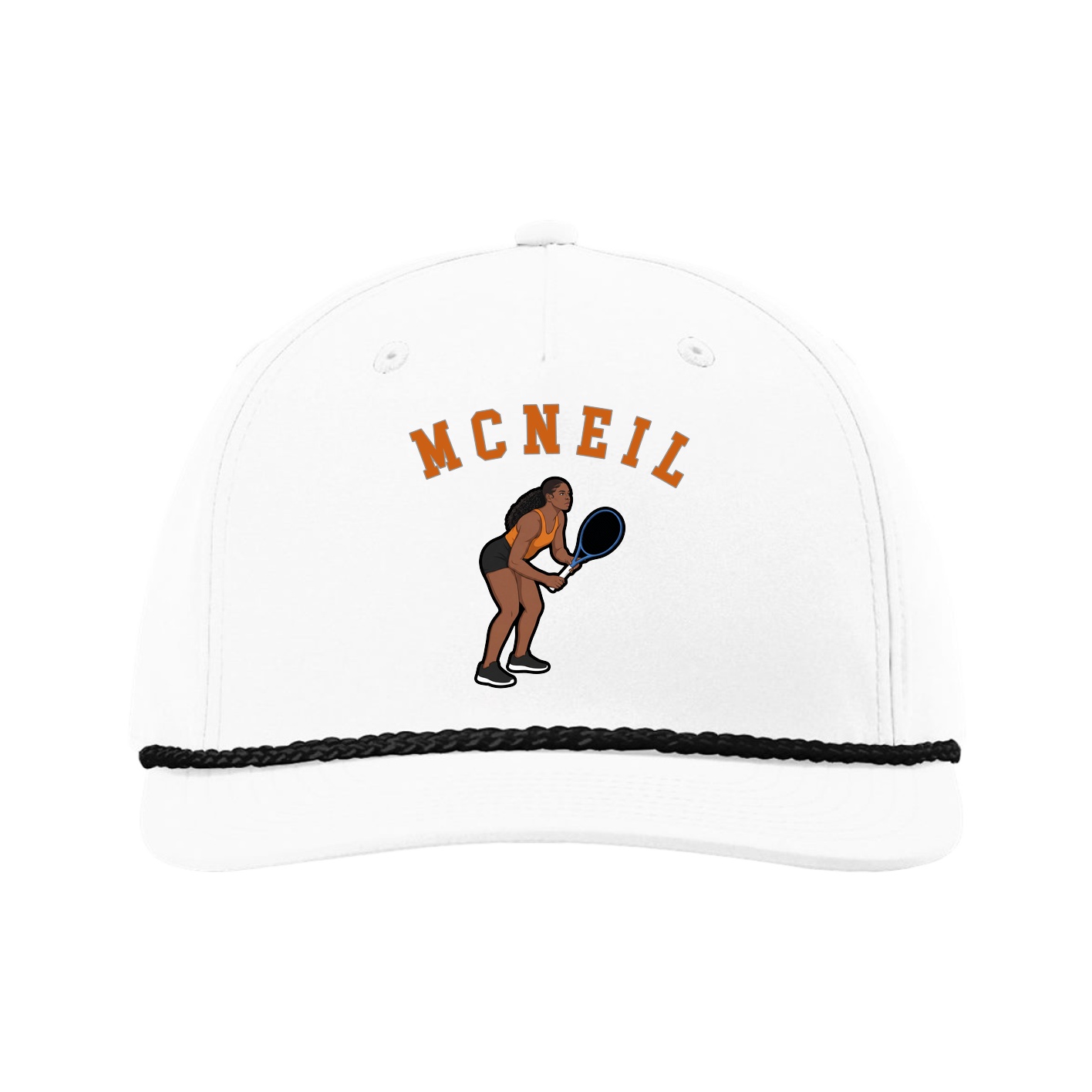 Five-Panel Classic Rope Cap — Shirsey Arch in White