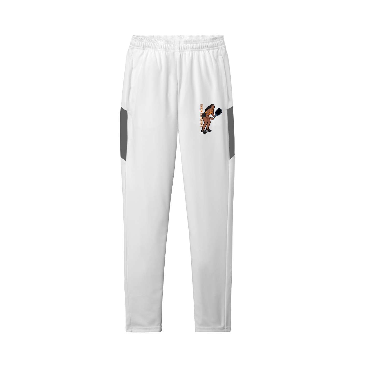 Team Travel Pant — Name Vertical in White/Grey