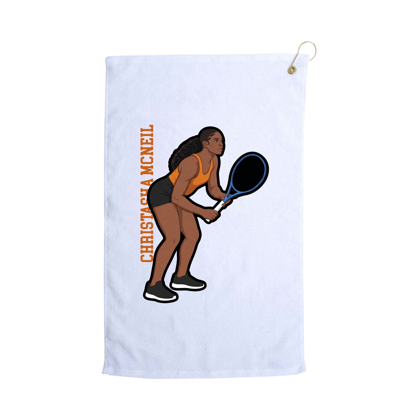 Golf Towel — Name Vertical in White