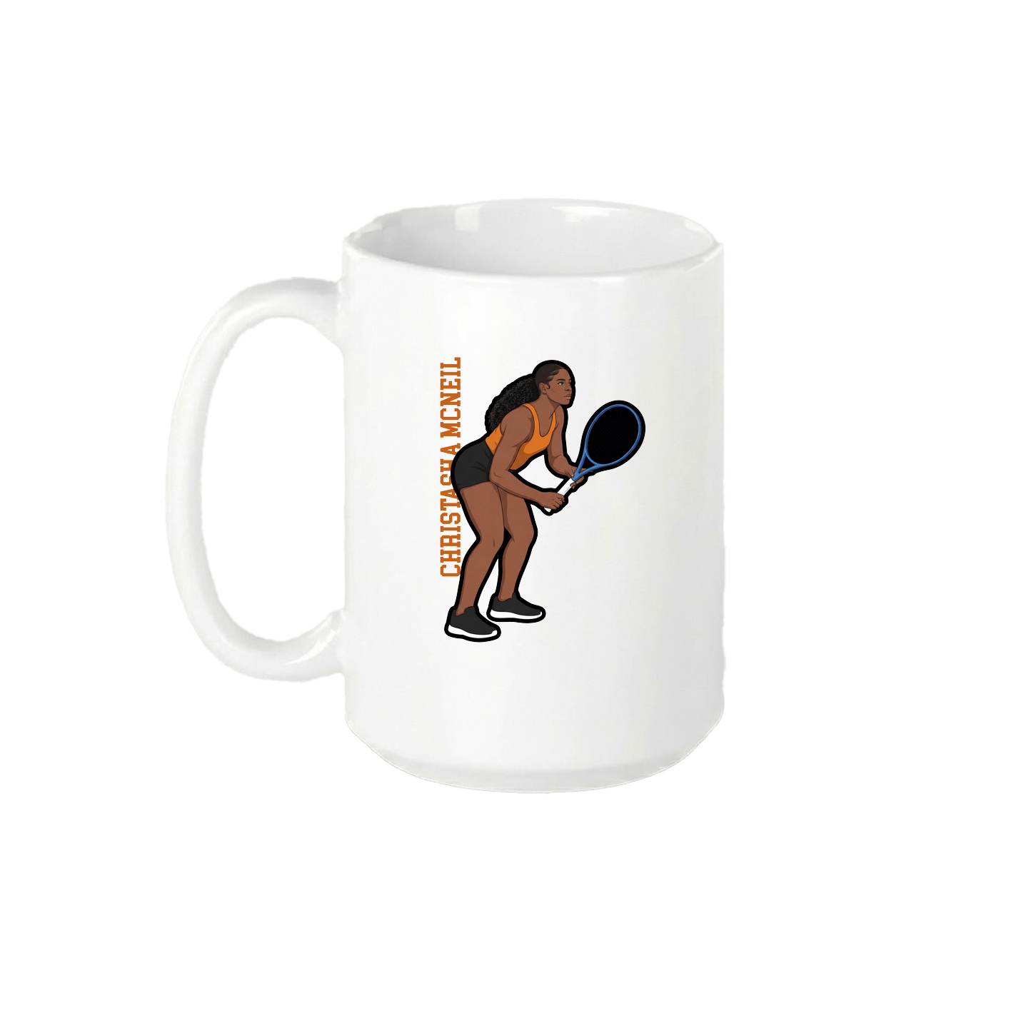 15oz Coffee Mug — Name Vertical in White