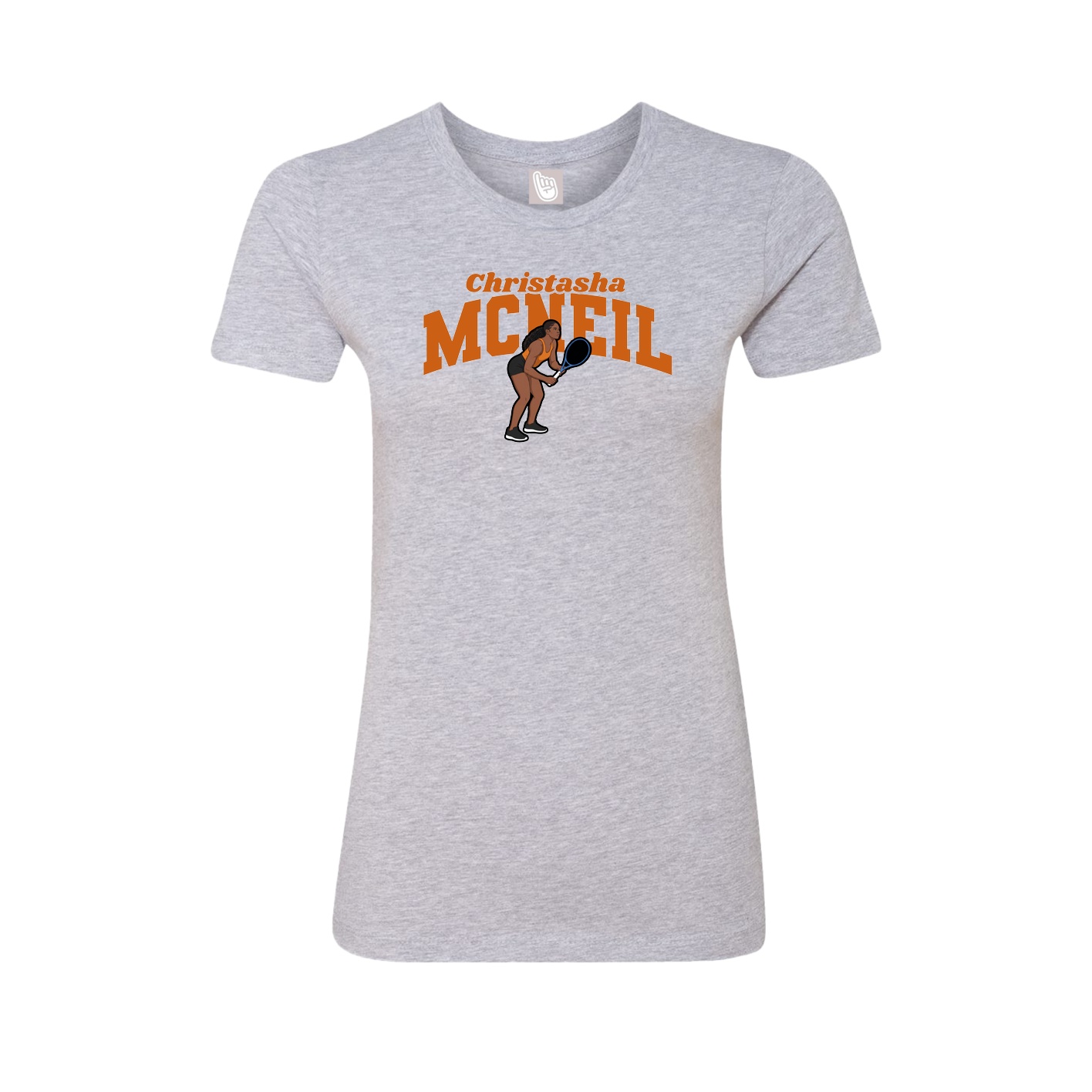 Fitted Women's Tee — Signature Arch in Grey