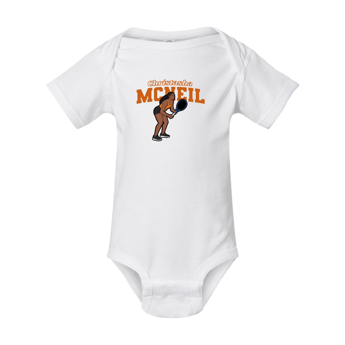 Baby Onesie — Name Arch in White