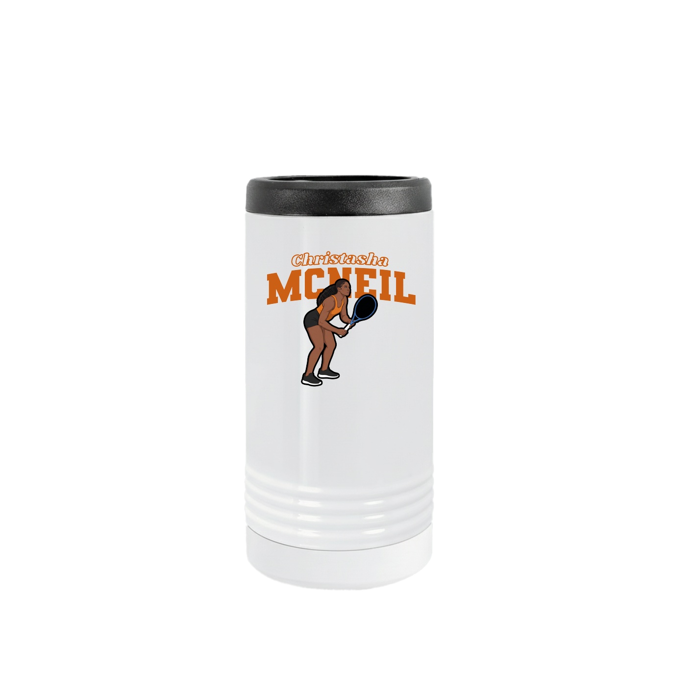 Slim Beverage Holder — Name Arch in White