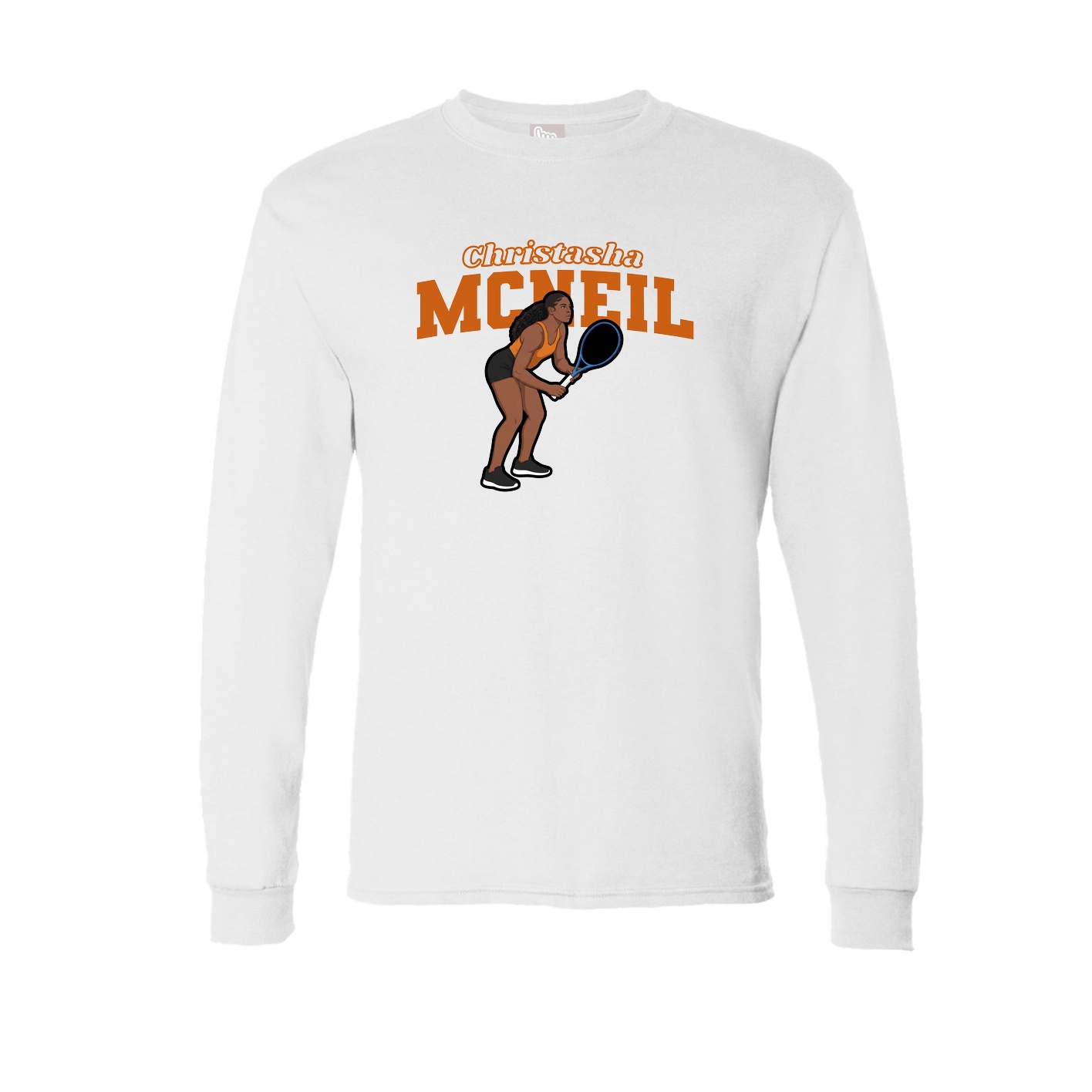 Long Sleeve Tee — Name Arch in White