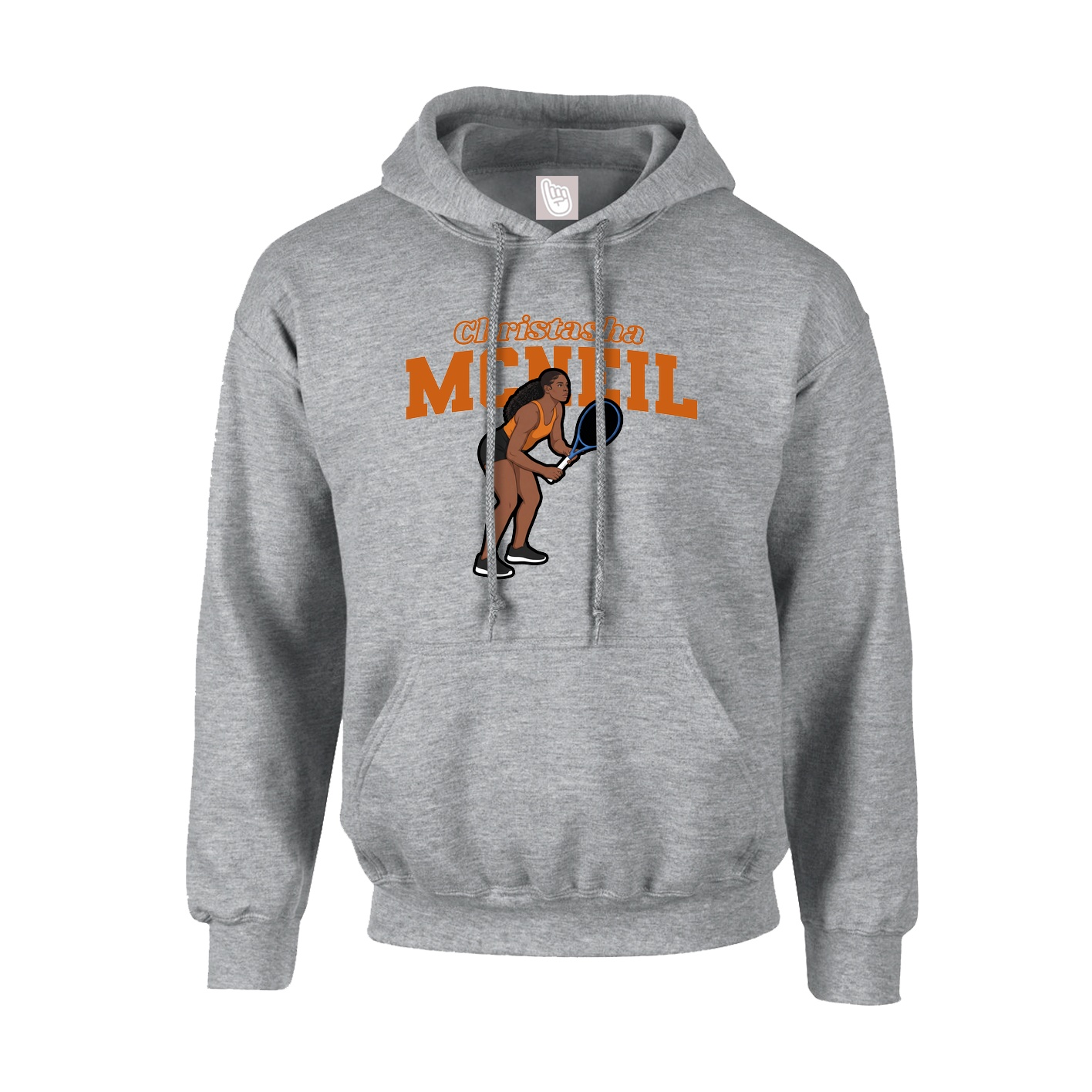 Hoodie — Name Arch in Grey