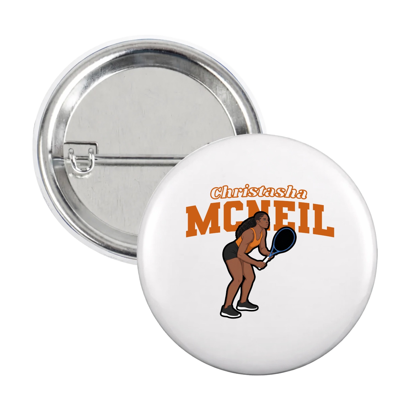 Game Day Button — Name Arch in White