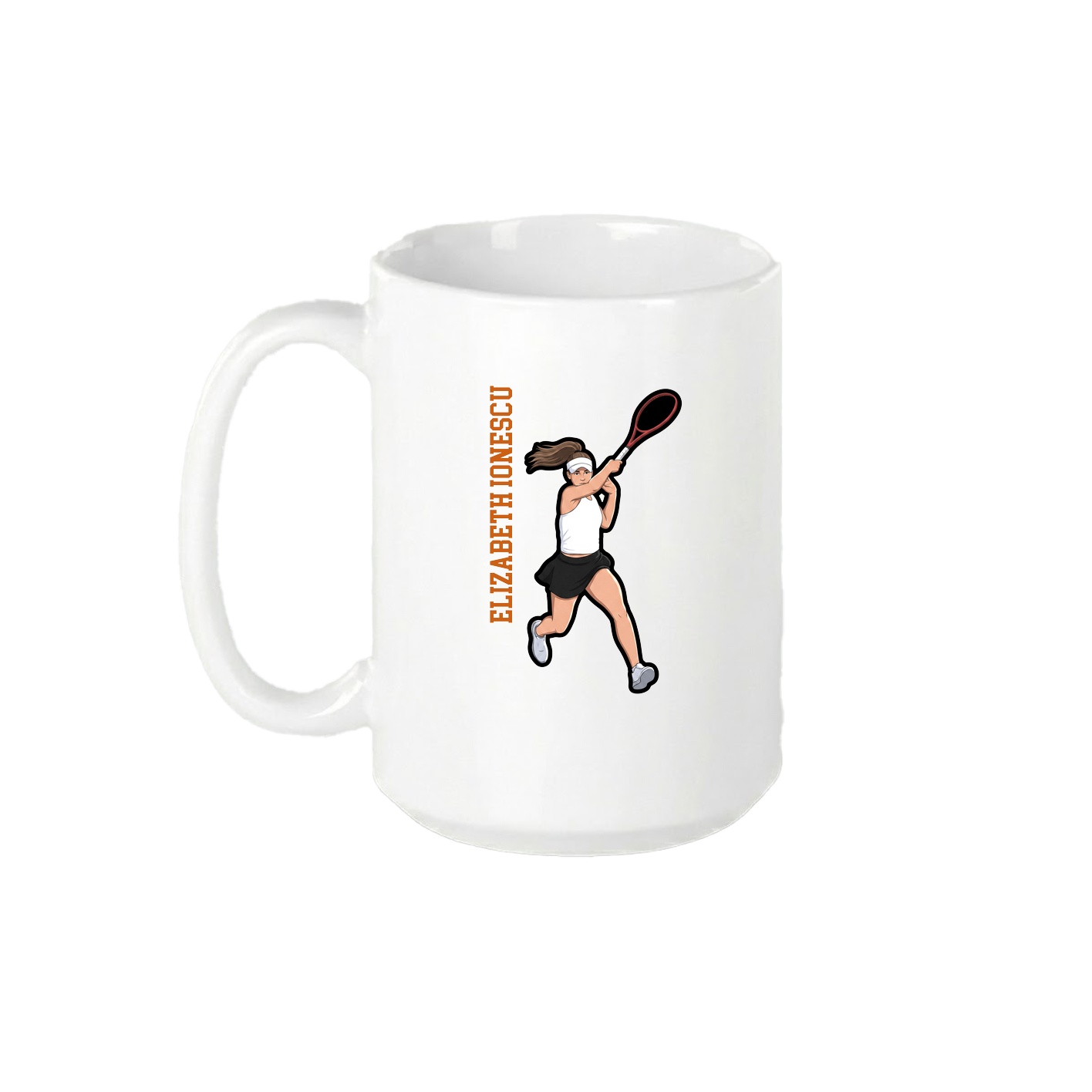 15oz Coffee Mug — Name Vertical in White